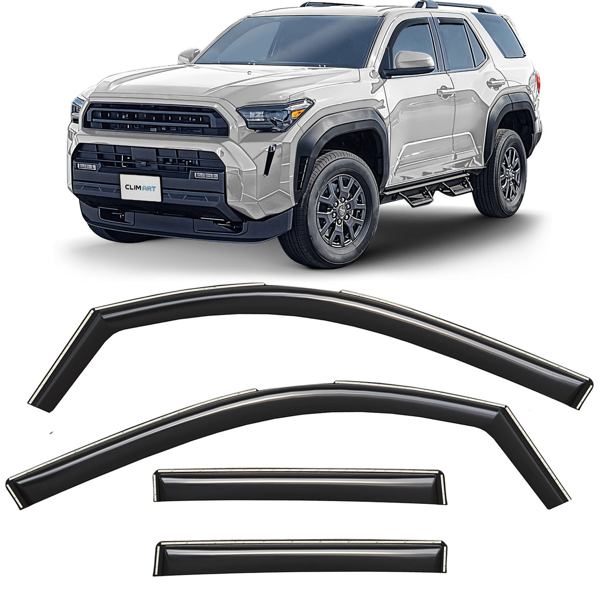 Clim Art Wind Deflectors for Toyota 4Runner 2025-2026 In-channel Dark Smoke 4Pcs