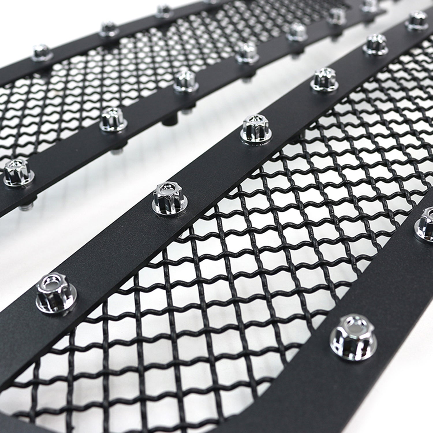 2003-2006 Chevy Silverado/Avalanche Rivet Black Steel 2PC Mesh Grille Insert