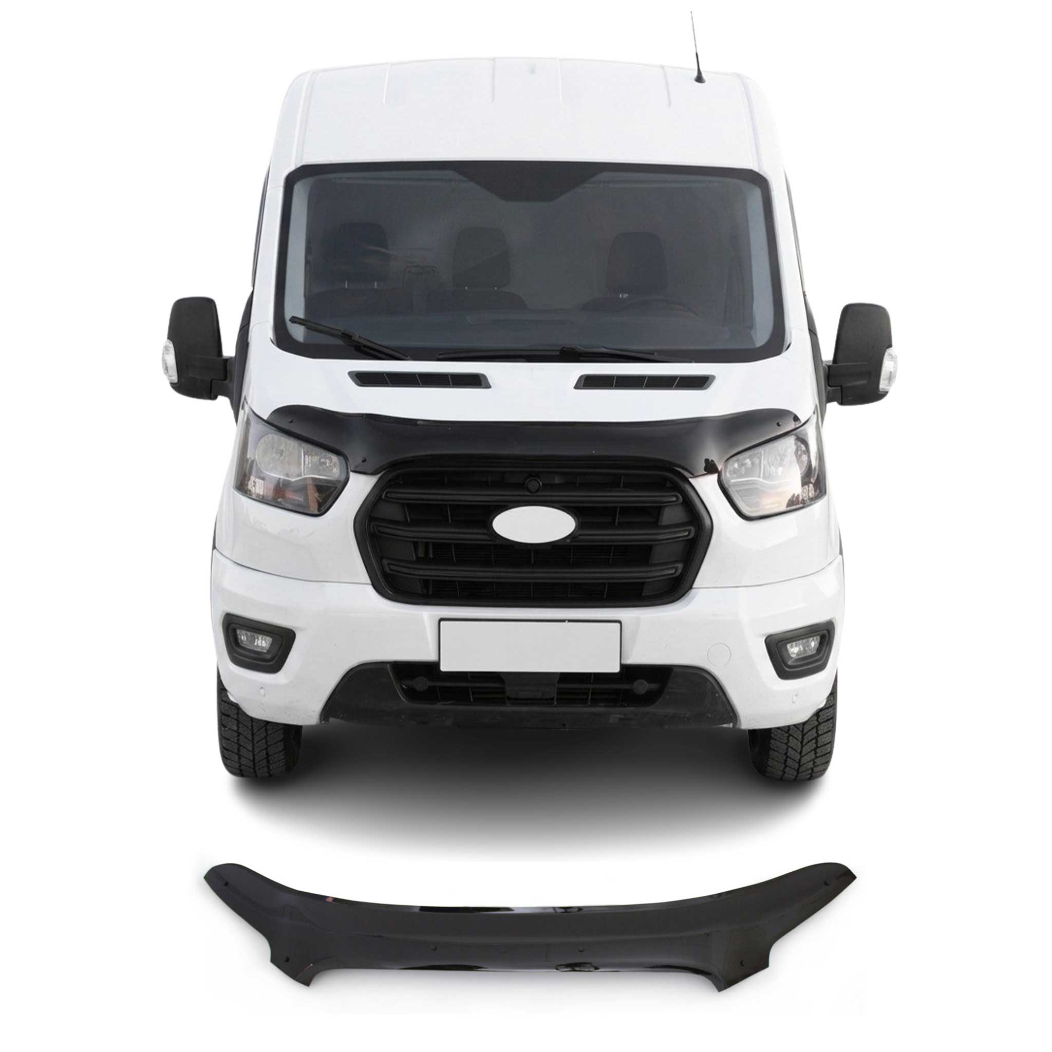 2021-2026 Ford Transit Front Bug Shield Hood Deflector 1 Pc Smoke