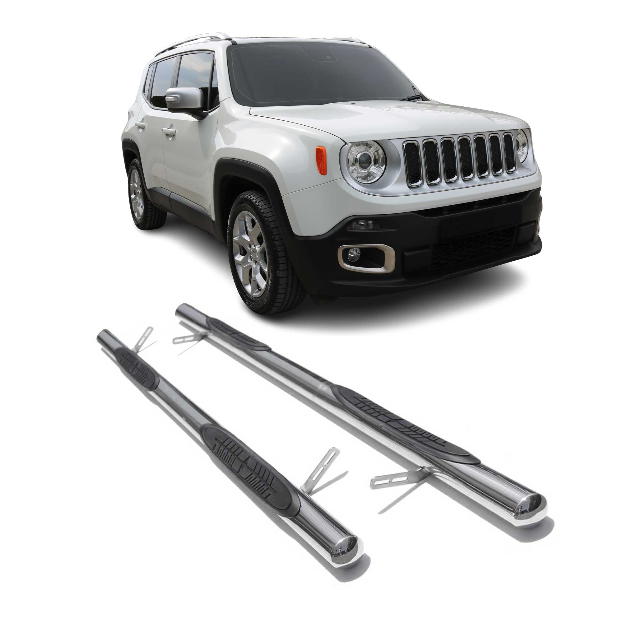 2015-2024 Jeep Renegade Running Boards Side Steps Silver
