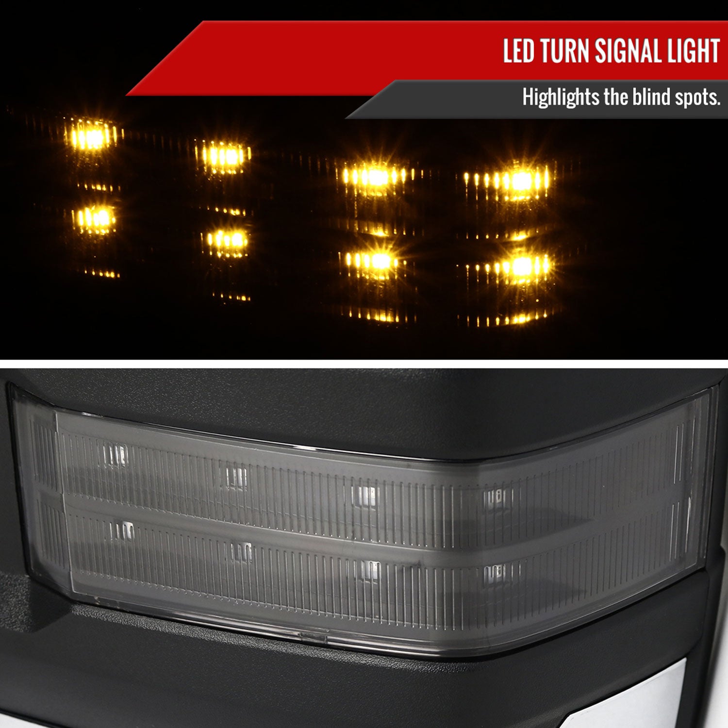 2014-2016 Chevy Silverado/Sierra Heated ATS Manual Chrome Towing Mirrors Smoke