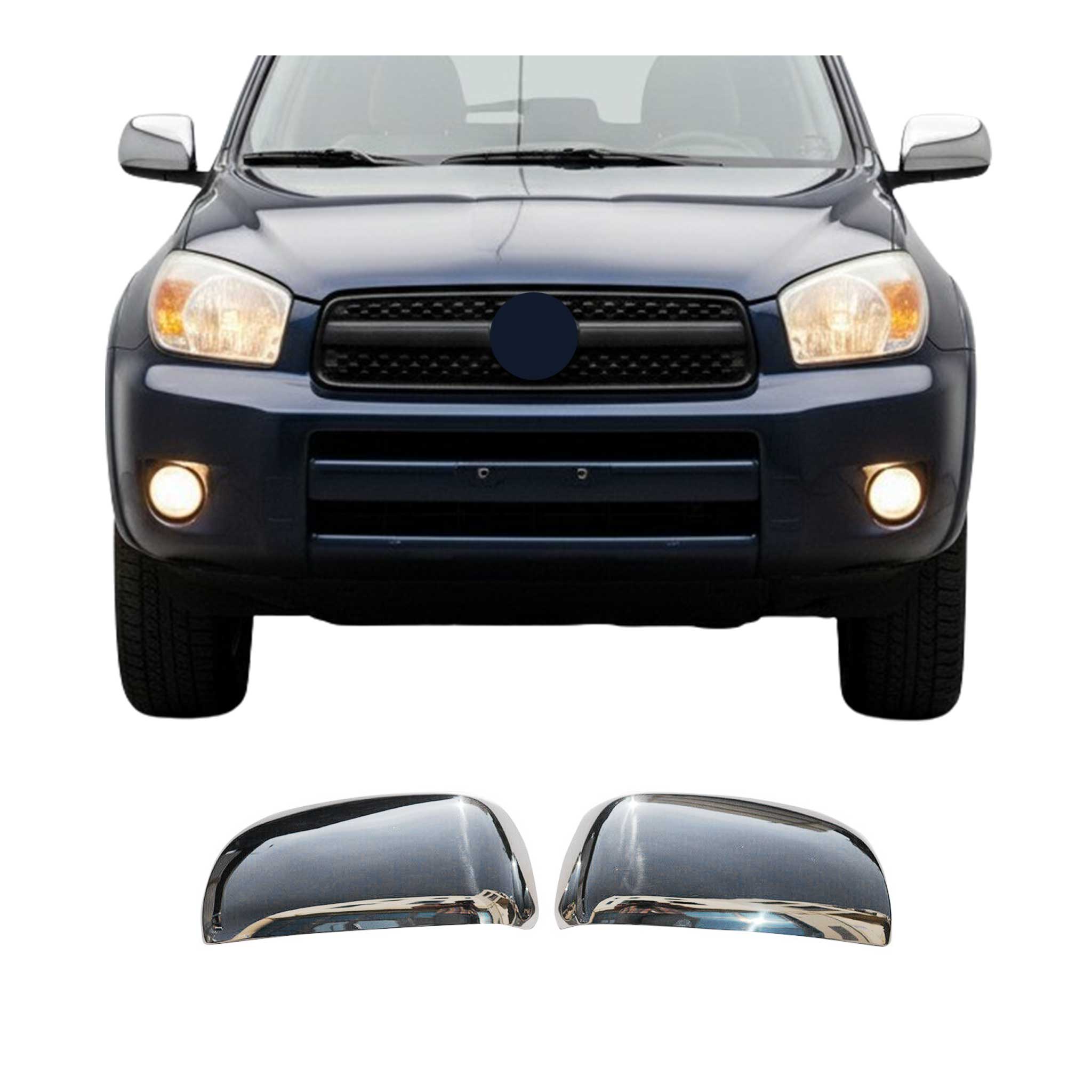 2006-2009 Toyota RAV4 Side Mirror Cover Caps Stainless Steel Silver 2 Pcs