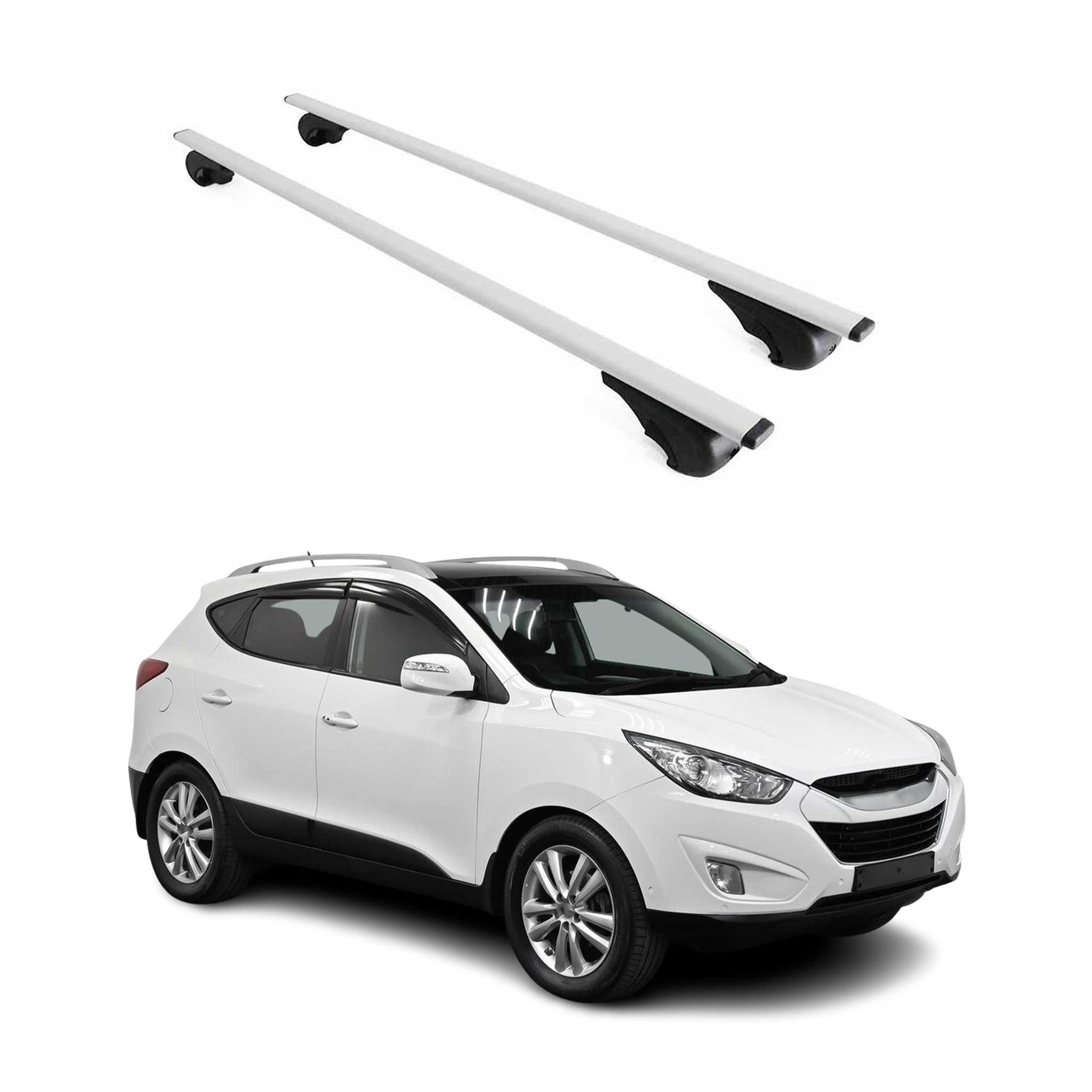 2010-2015 Hyundai Tucson Roof Rack Cross Bars Silver