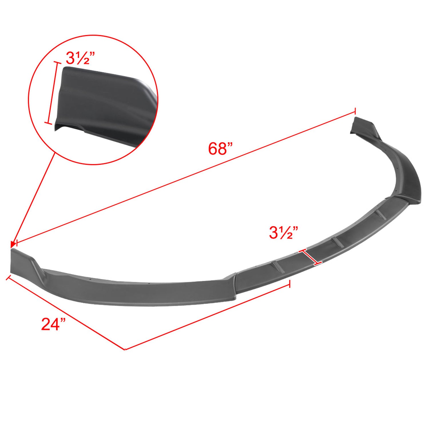 2014-2016 Toyota Corolla LE/L Matte Black 3PC Front Bumper Lip Splitter Kit