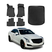 2013-2019 Cadillac ATS Floor Mats & Cargo Liner Full Set All Weather Black