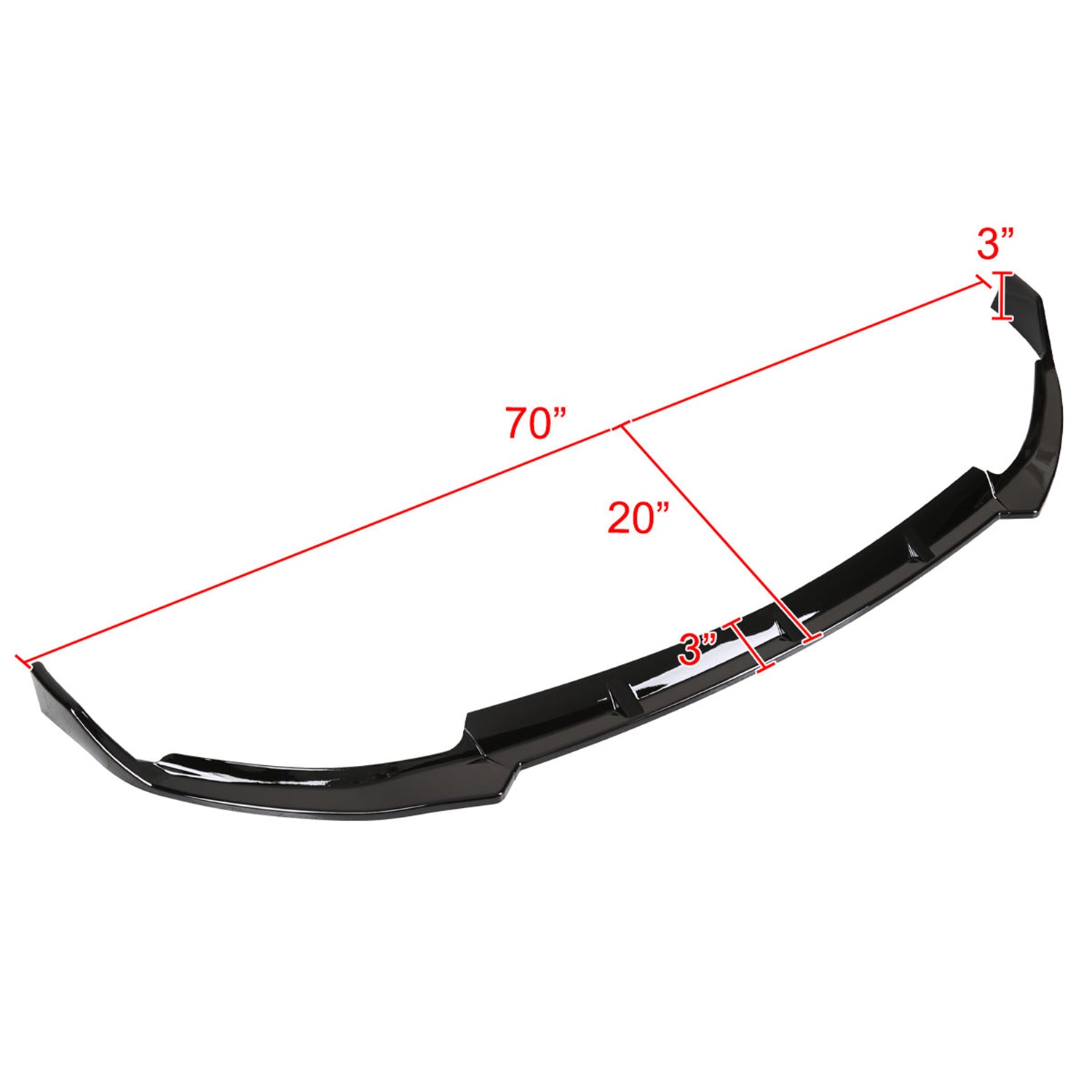 2019-2021 Mercedes Benz W205 C Class Glossy Black 3Pcs Bumper Lip Spoiler