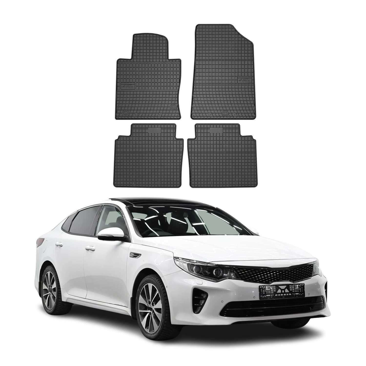 2016-2020 Kia Optima Floor Mats Liners Full Set All Weather Rubber Black