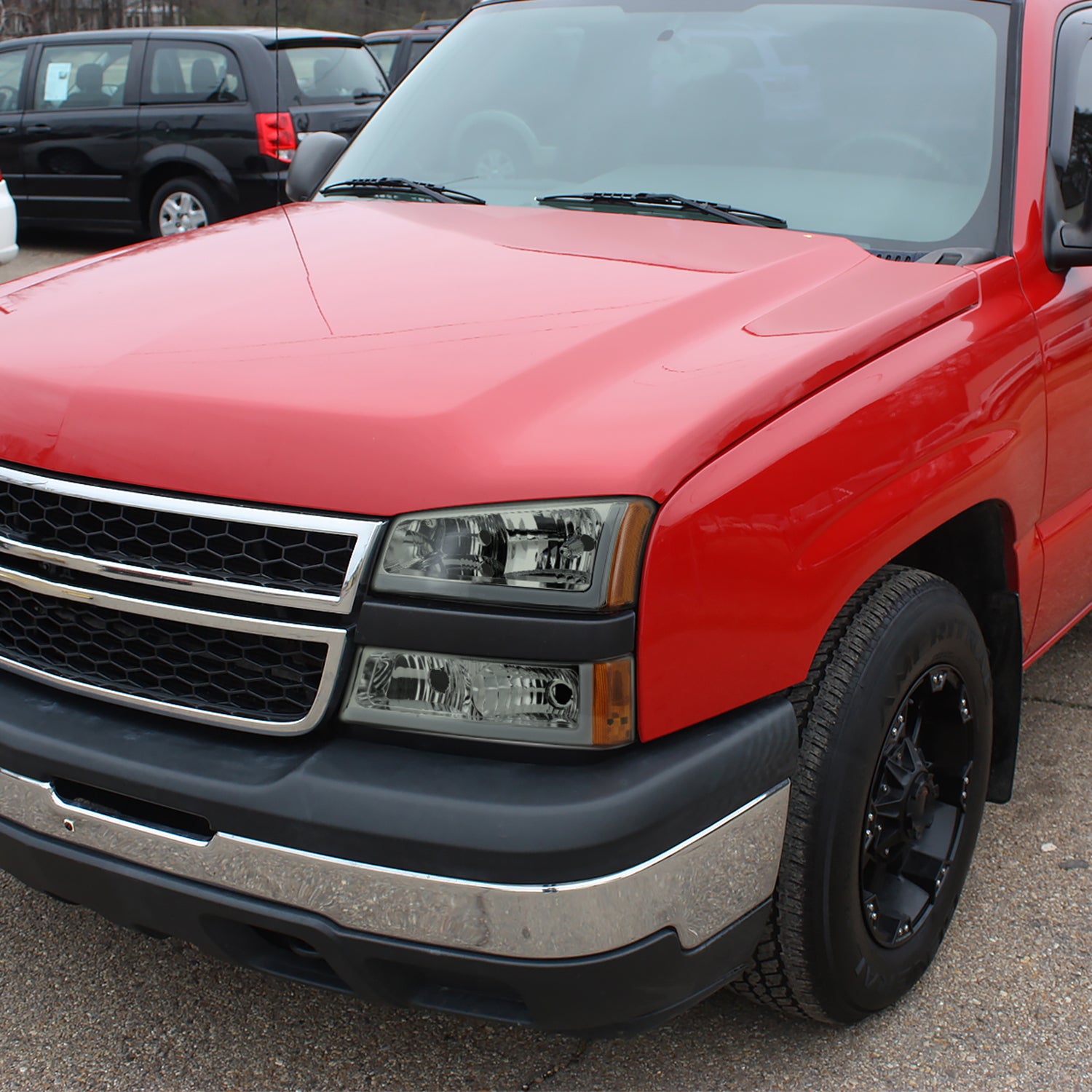 2003-2007 Chevy Silverado /02-2006 Avalanche LED Bar Headlights Chrome Smoke