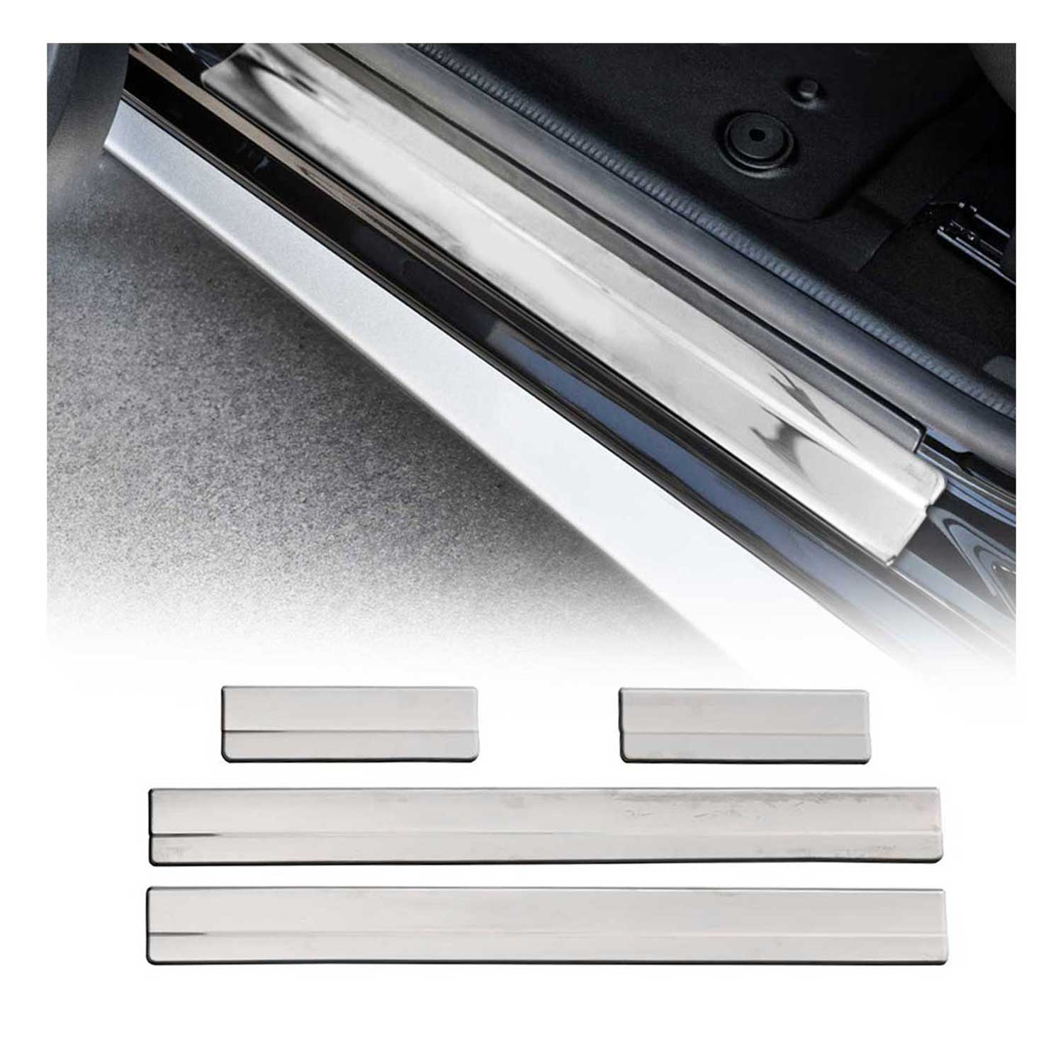 2013-2018 Toyota RAV4 Door Sill Scuff Plate Scratch Protector Stainless Steel 4x