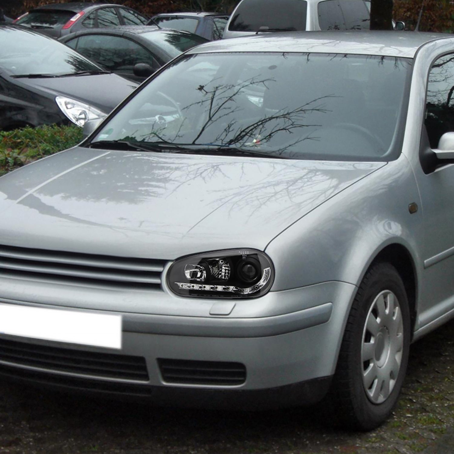 1999-2006 VW Golf Mk4 GTI/R32 Cabrio Projector Headlights R8 LED Light Black