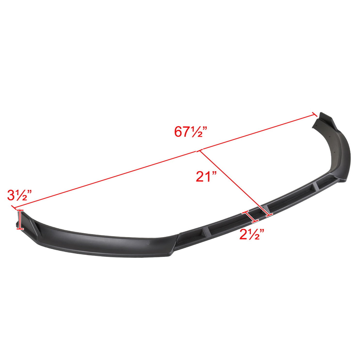 2014-2017 VW Golf Mk7 Matte Black Polypropylene 3Pcs Bumper Lip Spoiler