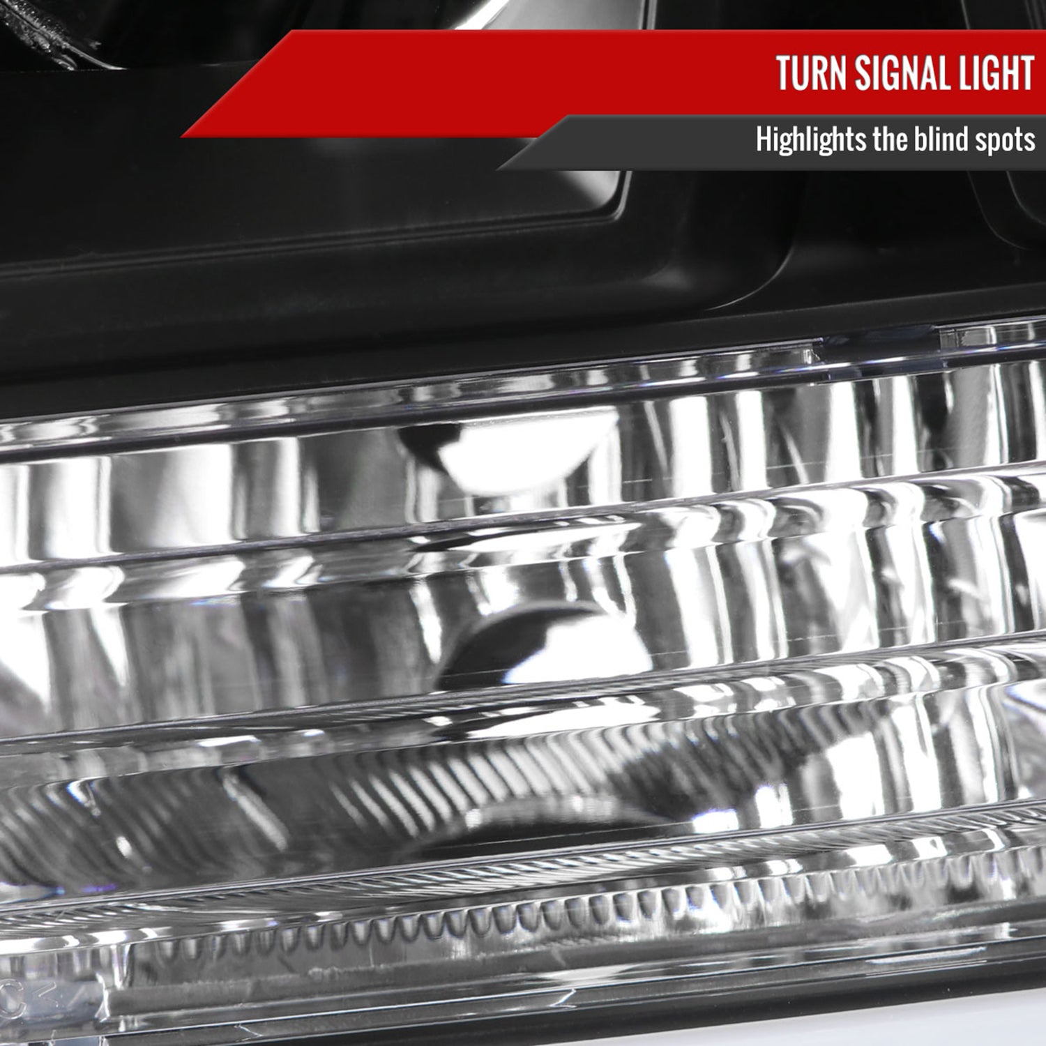2007-2013 GMC Sierra 1500 1500HD 2500HD 3500HD LED C-Bar Headlights Black
