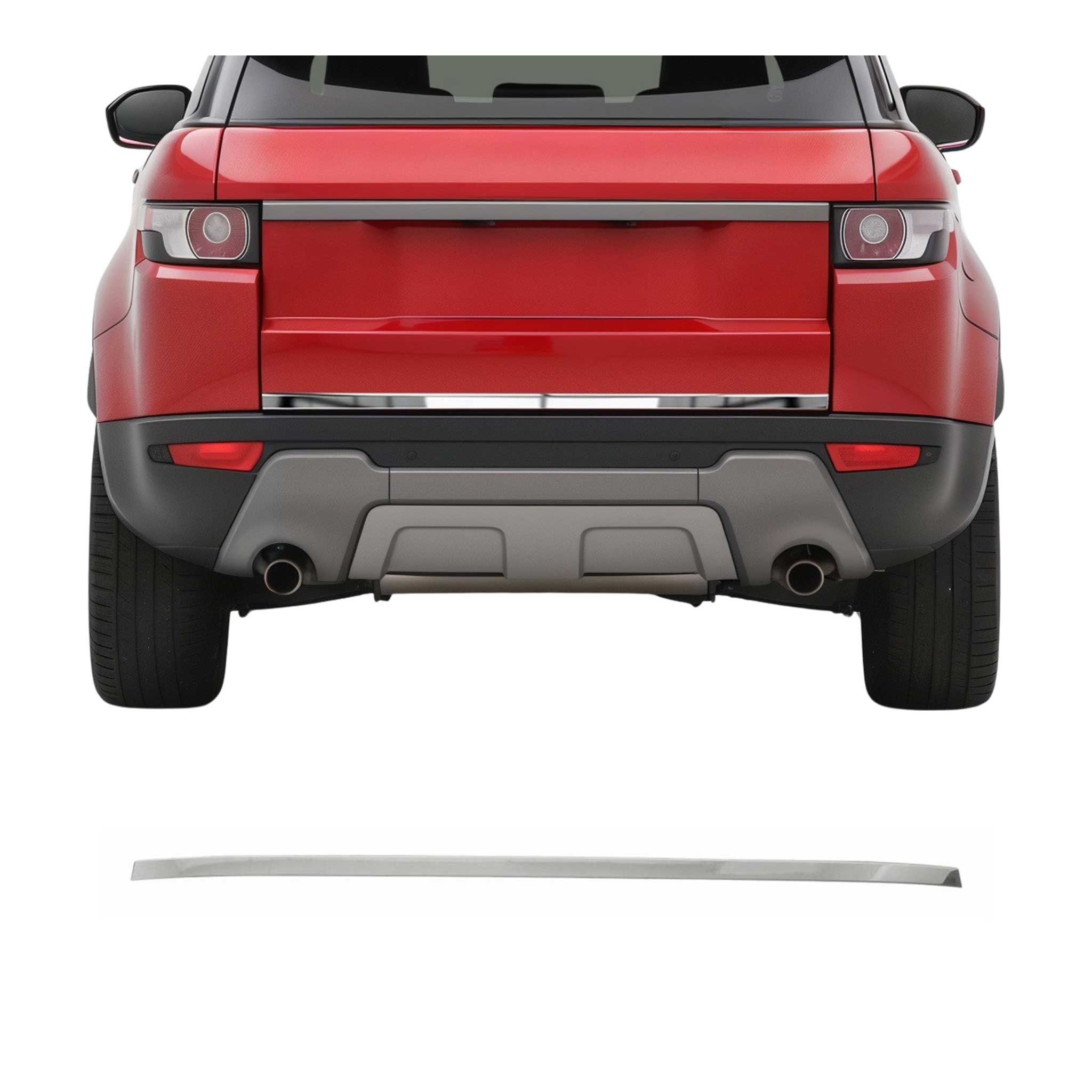 2012-2019 Land Rover Range Rover Evoque Rear Trunk Molding Trim Stainless Steel Silver