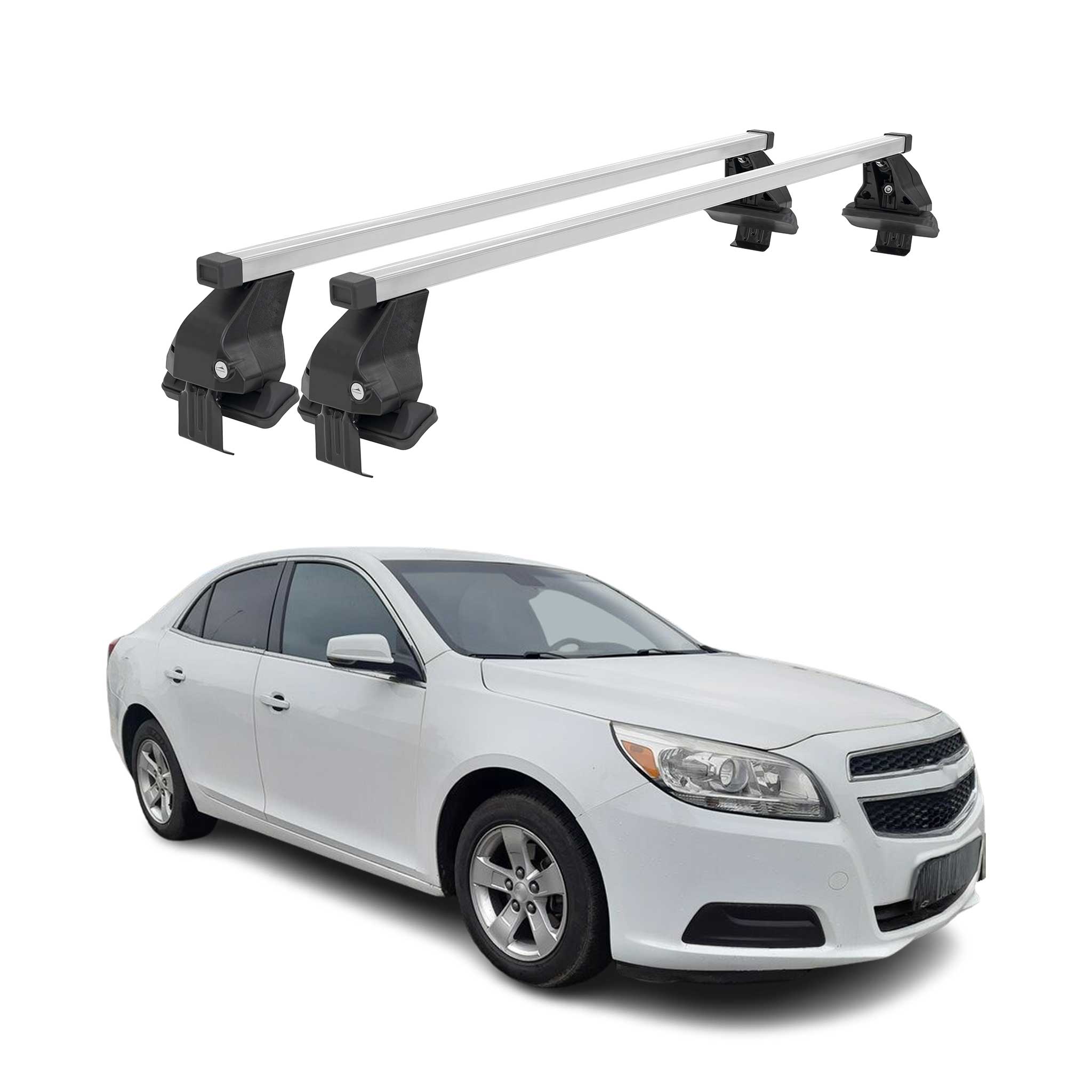 2013-2015 Chevrolet Malibu Roof Rack Cross Bars Silver