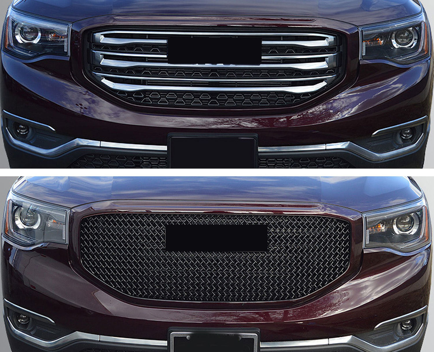 2017-2019 GMC Acadia Grille Overlay Gloss Black 1Pcs ABS Plastic