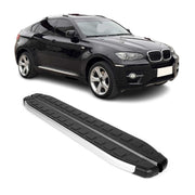2007-2013 BMW X5 E70 Running Boards Side Steps Silver & Black