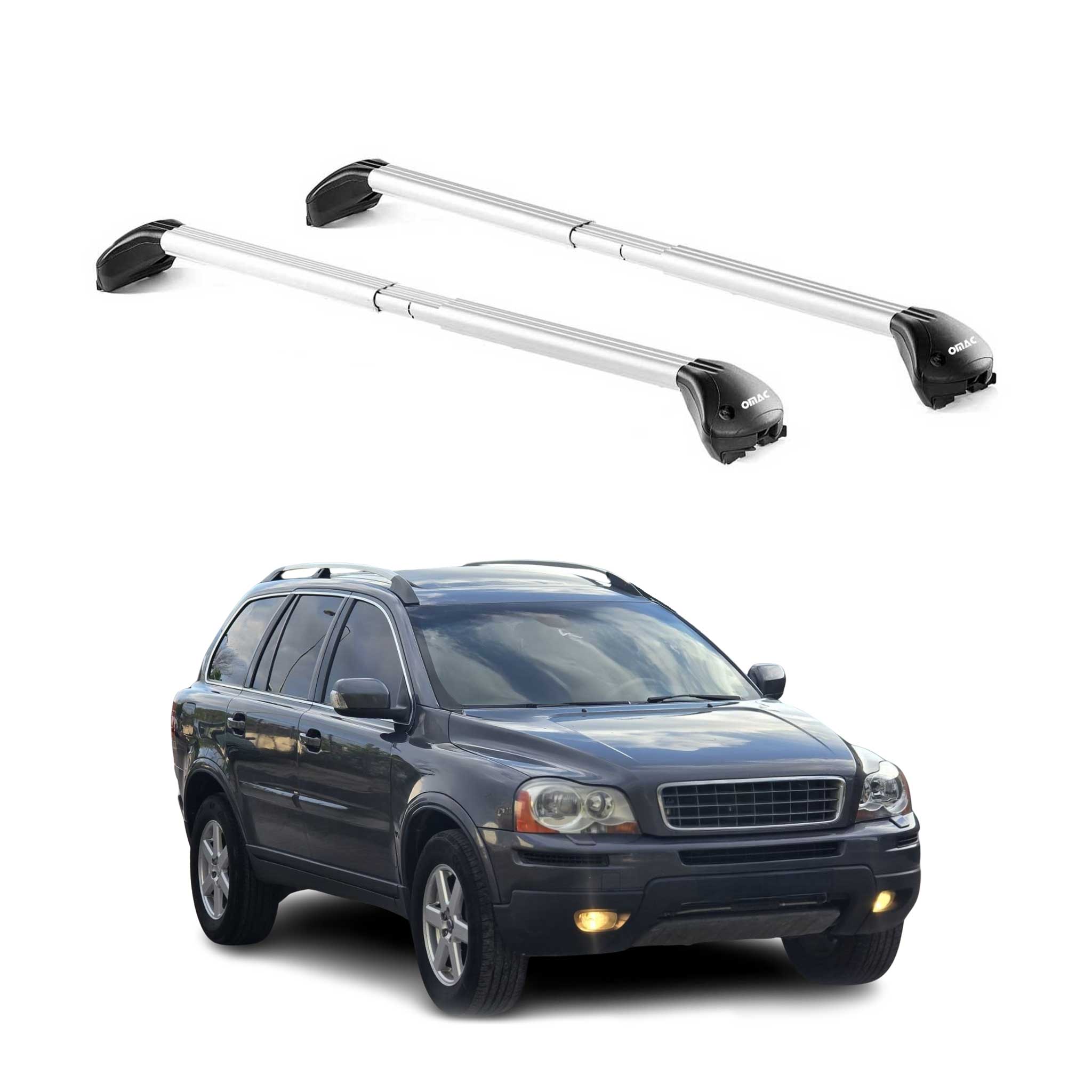 2002-2014 Volvo XC90 Roof Rack Cross Bars Silver