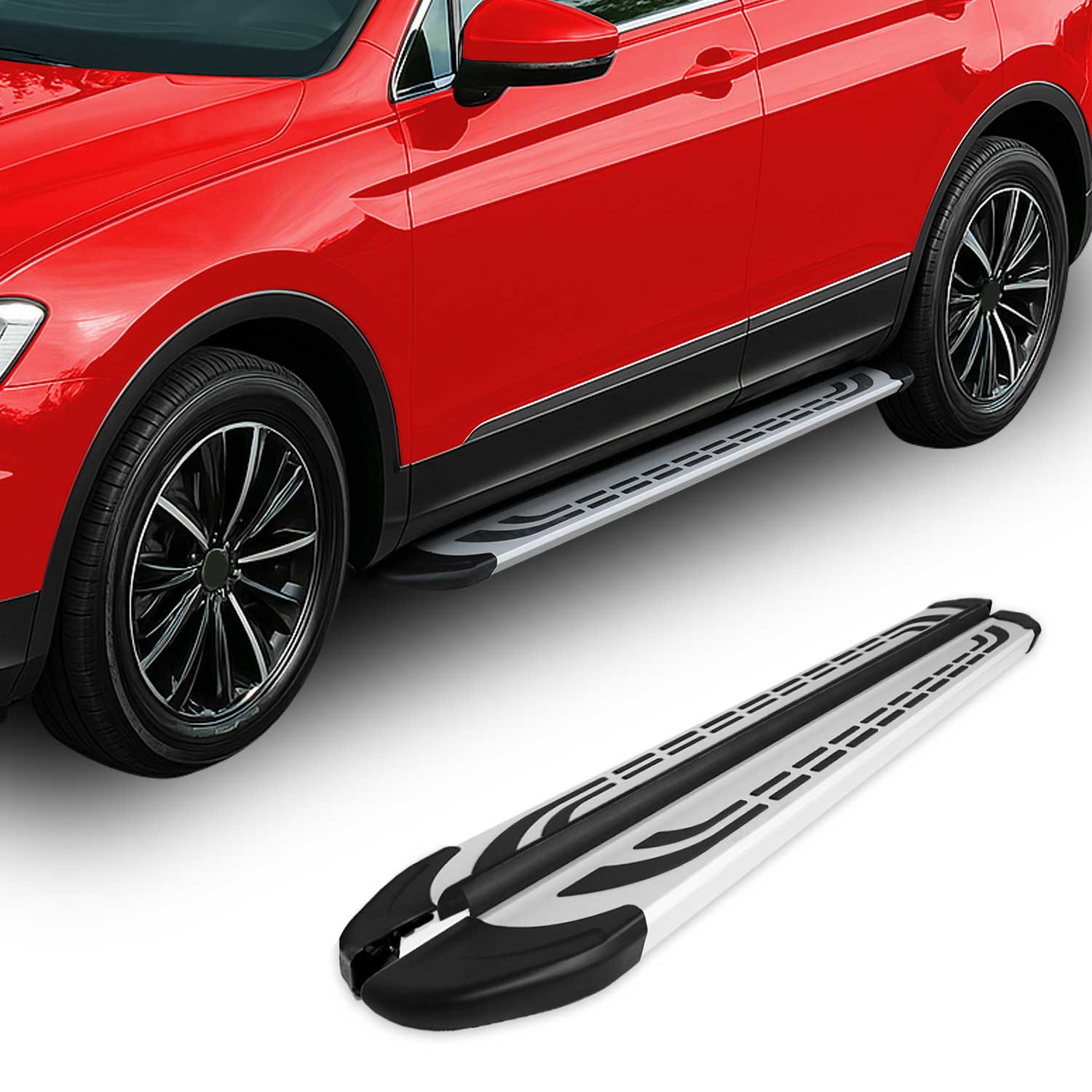 Side Step Nerf Bars Running Board for Volkswagen Tiguan 2018-2024 Aluminium Gray
