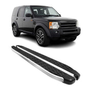 2010-2016 Land Rover LR4 Running Boards Side Steps Silver & Black