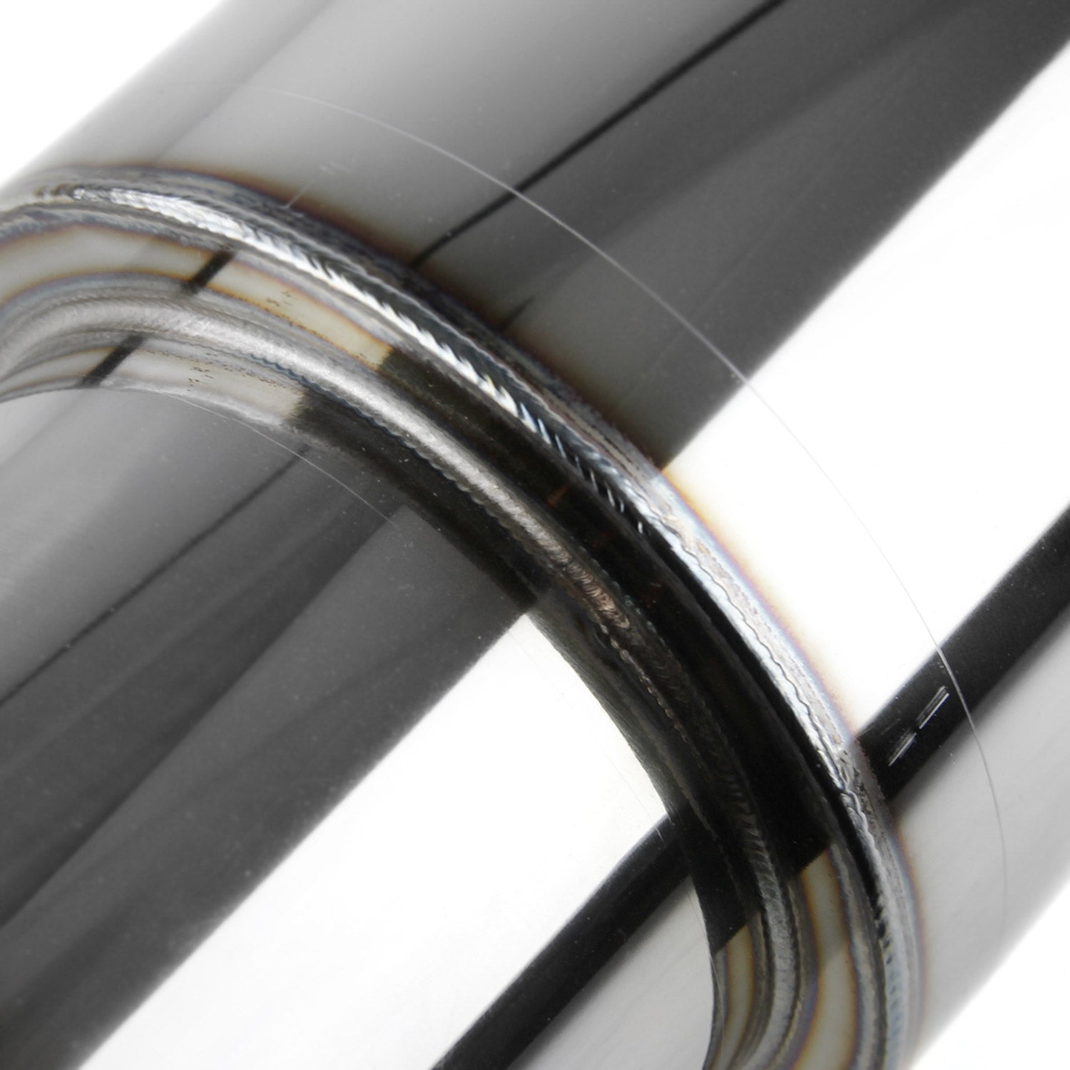 Universal 2.5" Inlet/4" Outlet Stainless Steel Muffler w/ Fireball Style Tip