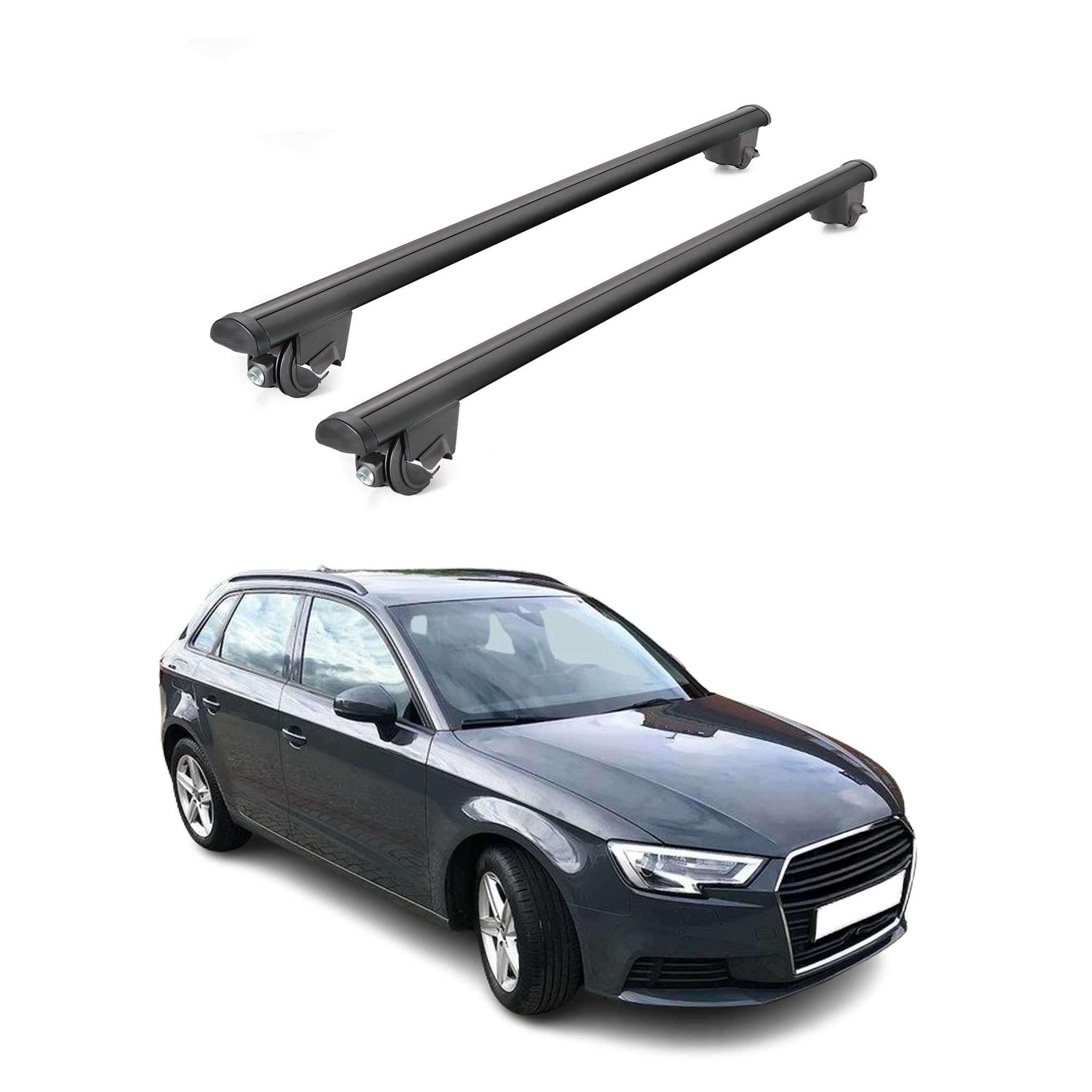 2015-2020 Audi A3 Sportback Roof Rack Cross Bars Black