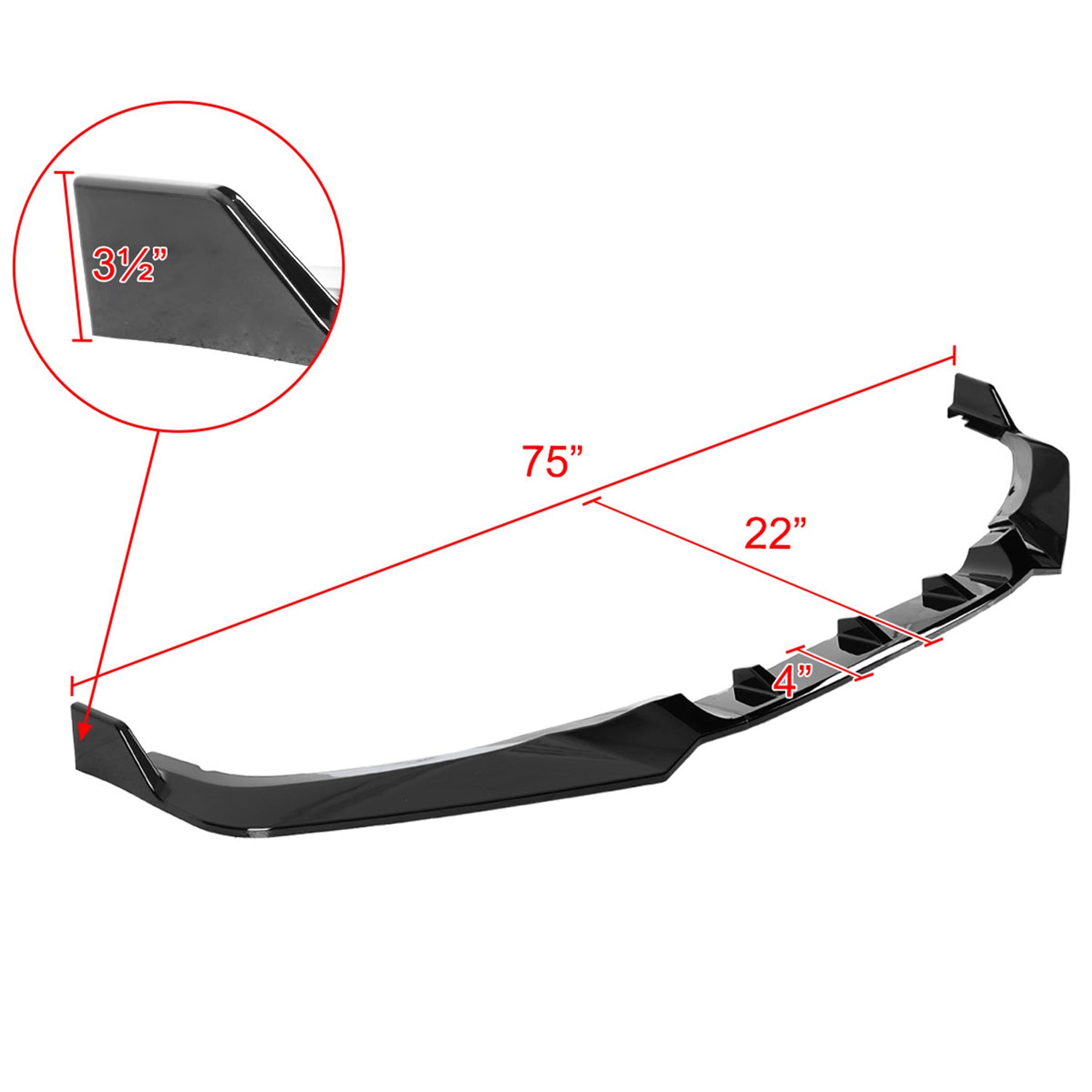 2018-2020 Honda Odyssey Glossy Black 3Pcs Front Bumper Lip Splitter Kit