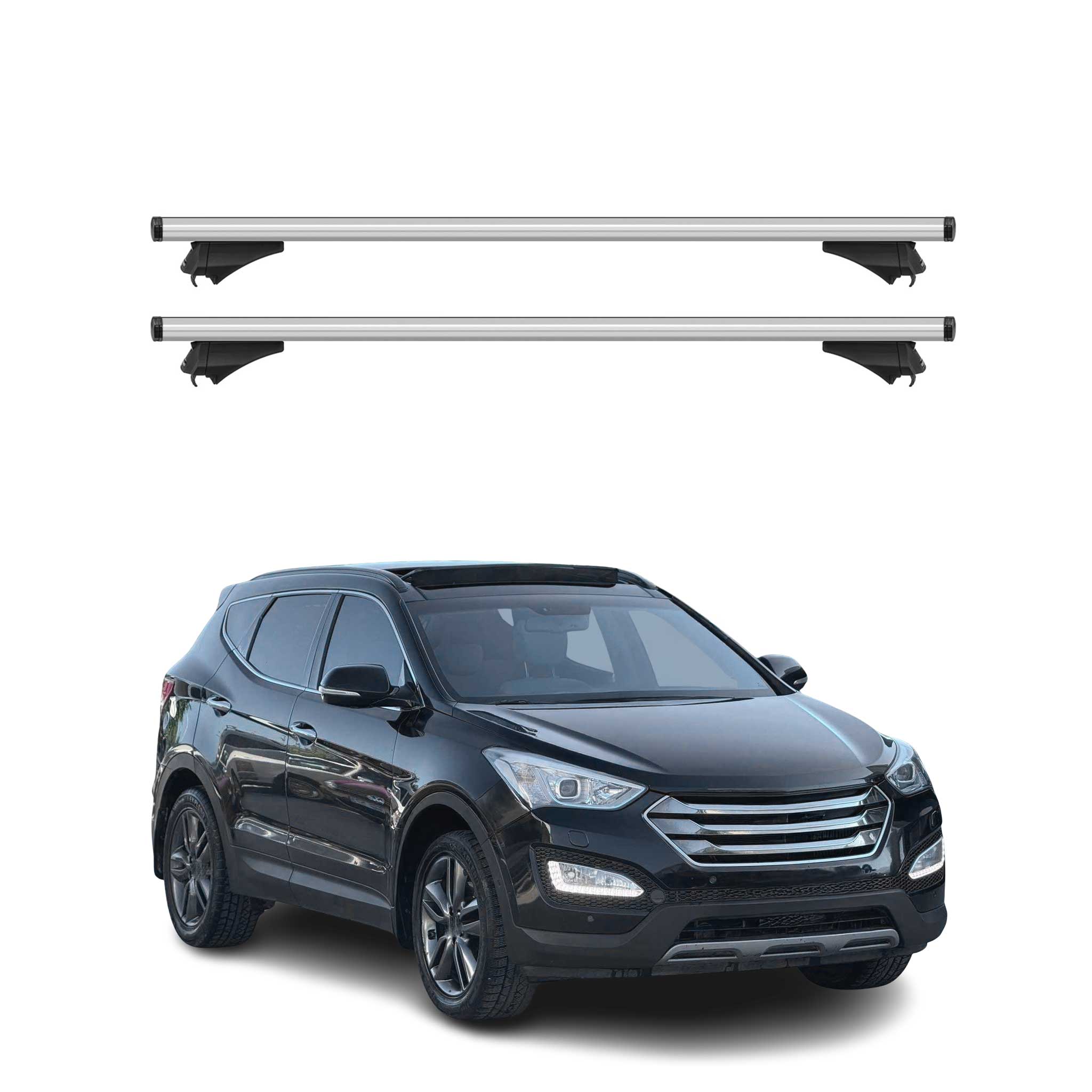 2013-2018 Hyundai Santa Fe Roof Rack Cross Bars Silver