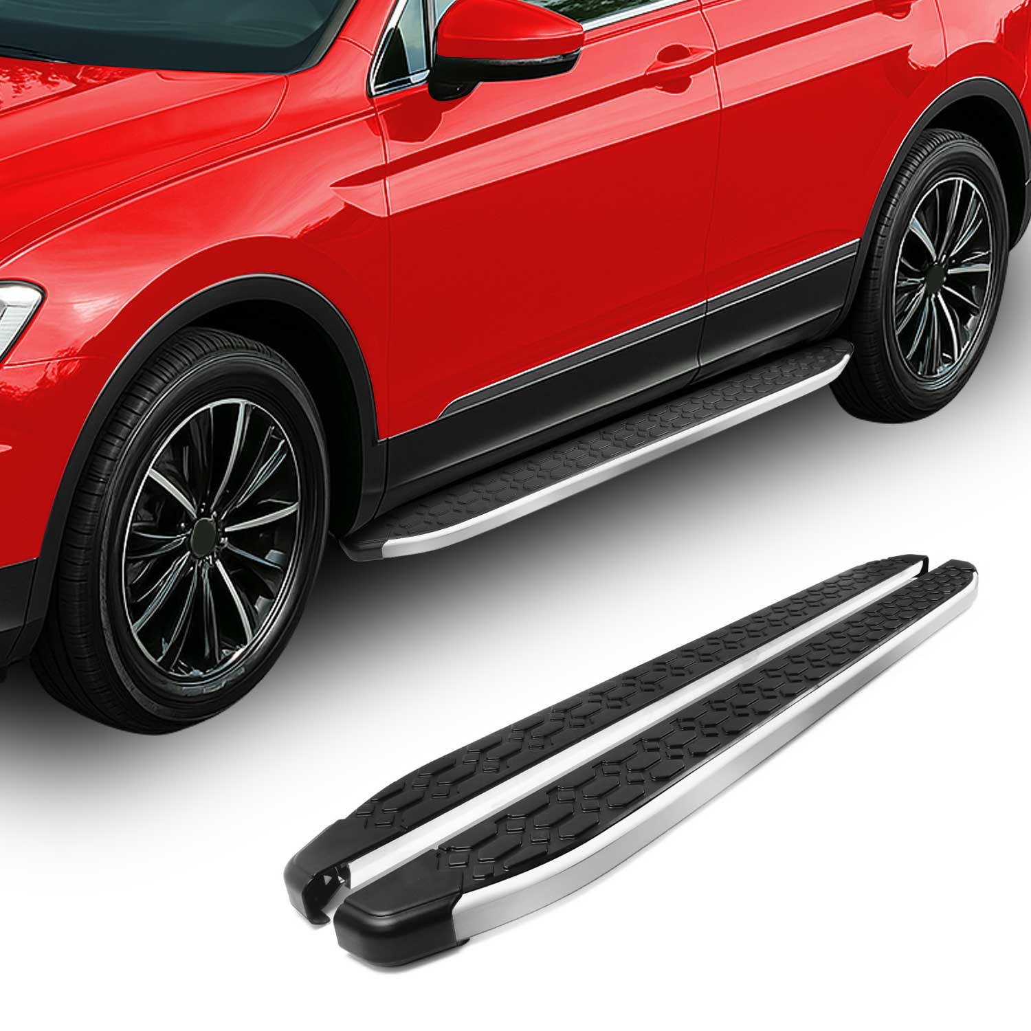 2003-2012 Land Rover Range Rover Running Boards Side Steps Silver & Black