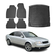 1997-2004 Audi A6 Sedan Floor Mats & Cargo Liner Full Set All Weather Black
