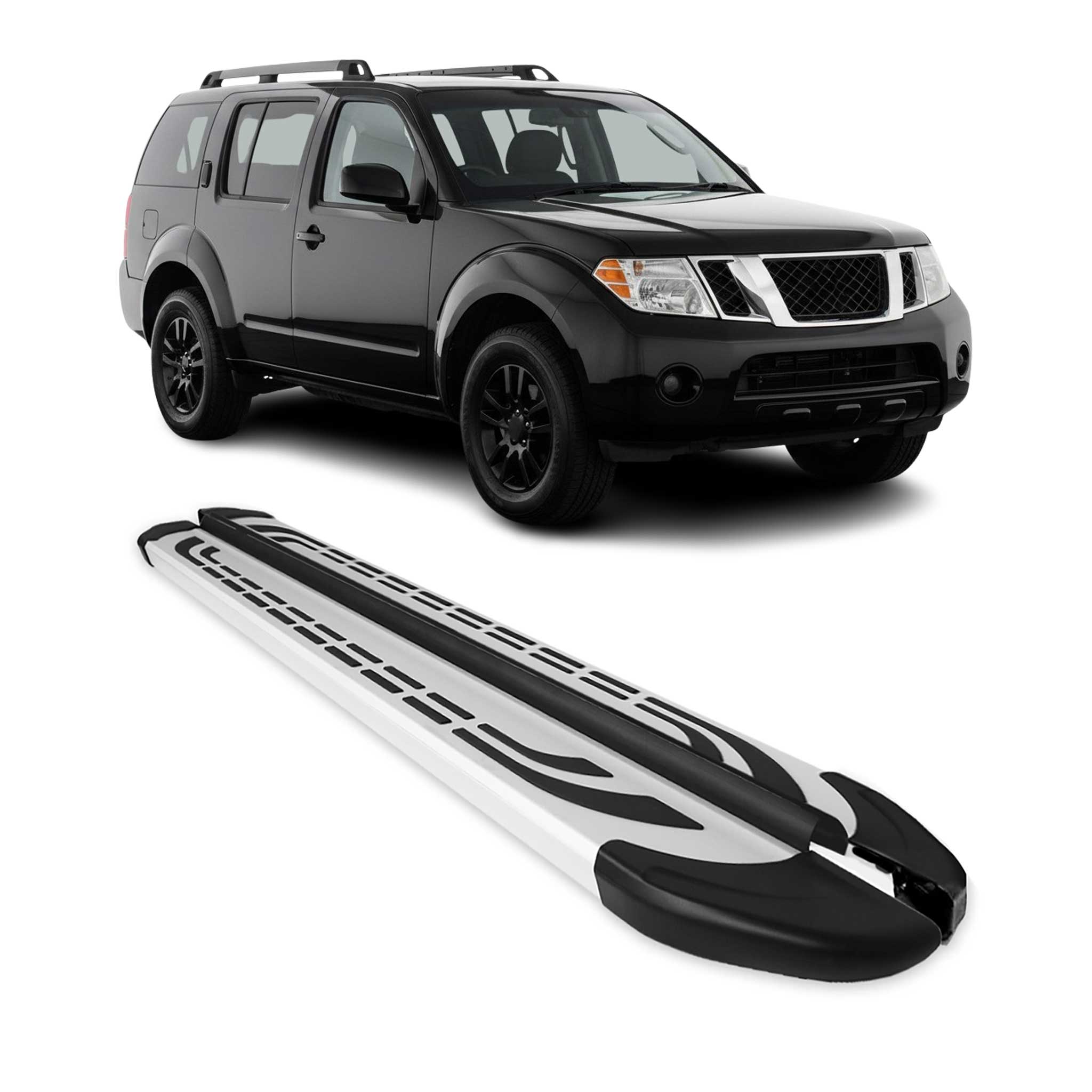 2005-2012 Nissan Pathfinder Running Boards Side Steps Silver