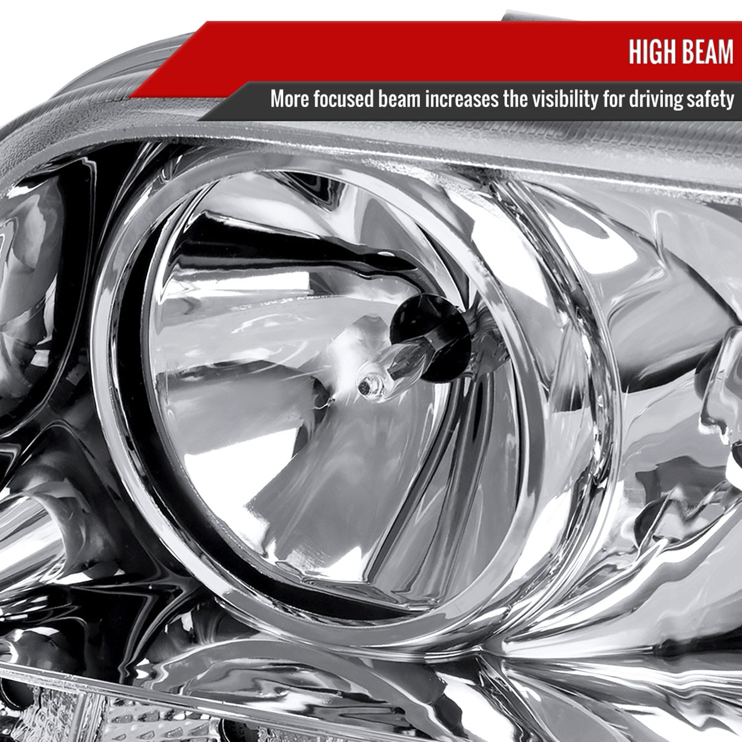 1998-2011 Ford Crown Victoria Projector Headlights LED Light Strip Chrome