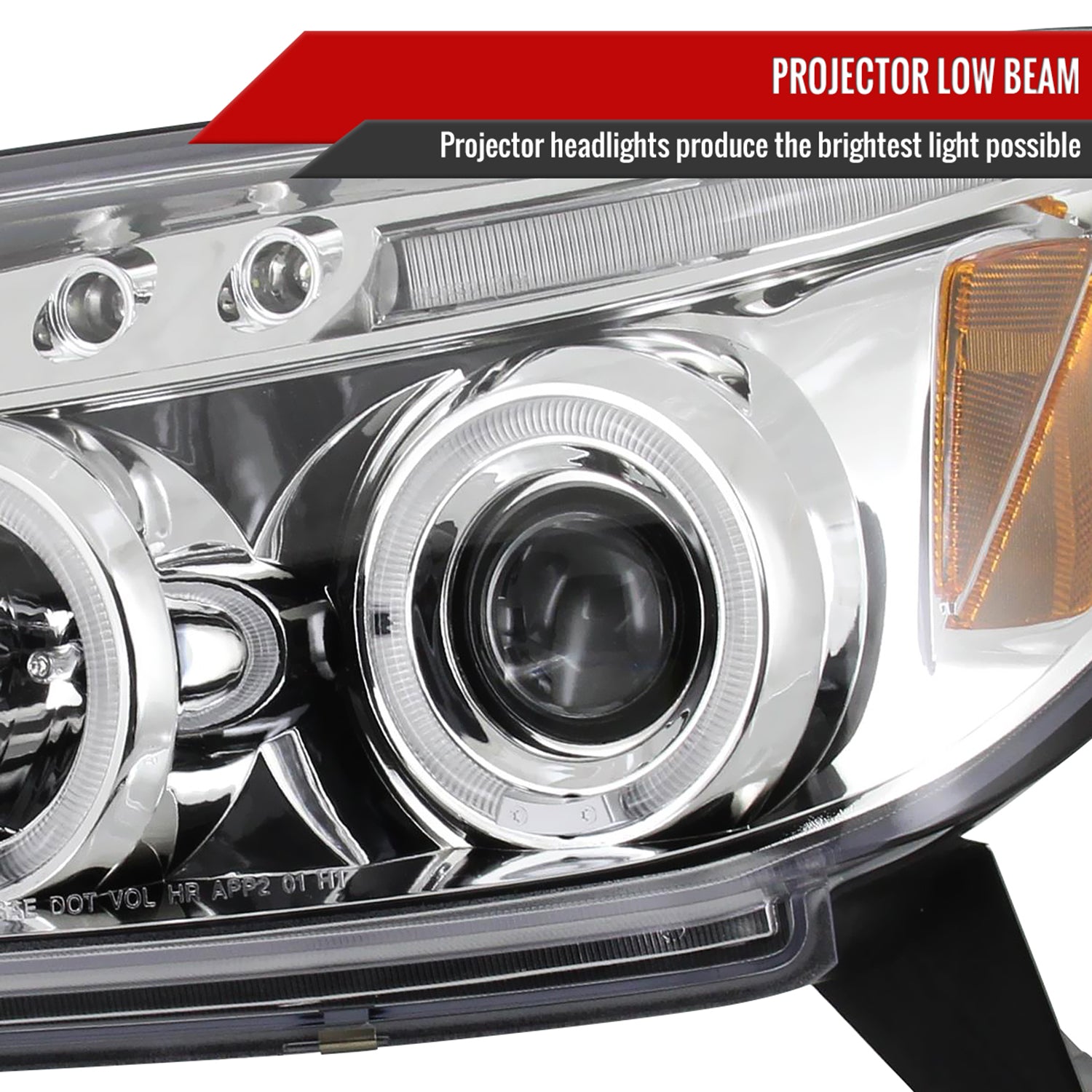 2003-2005 Toyota 4Runner Dual Halo Projector Headlights Chrome/Clear Lens