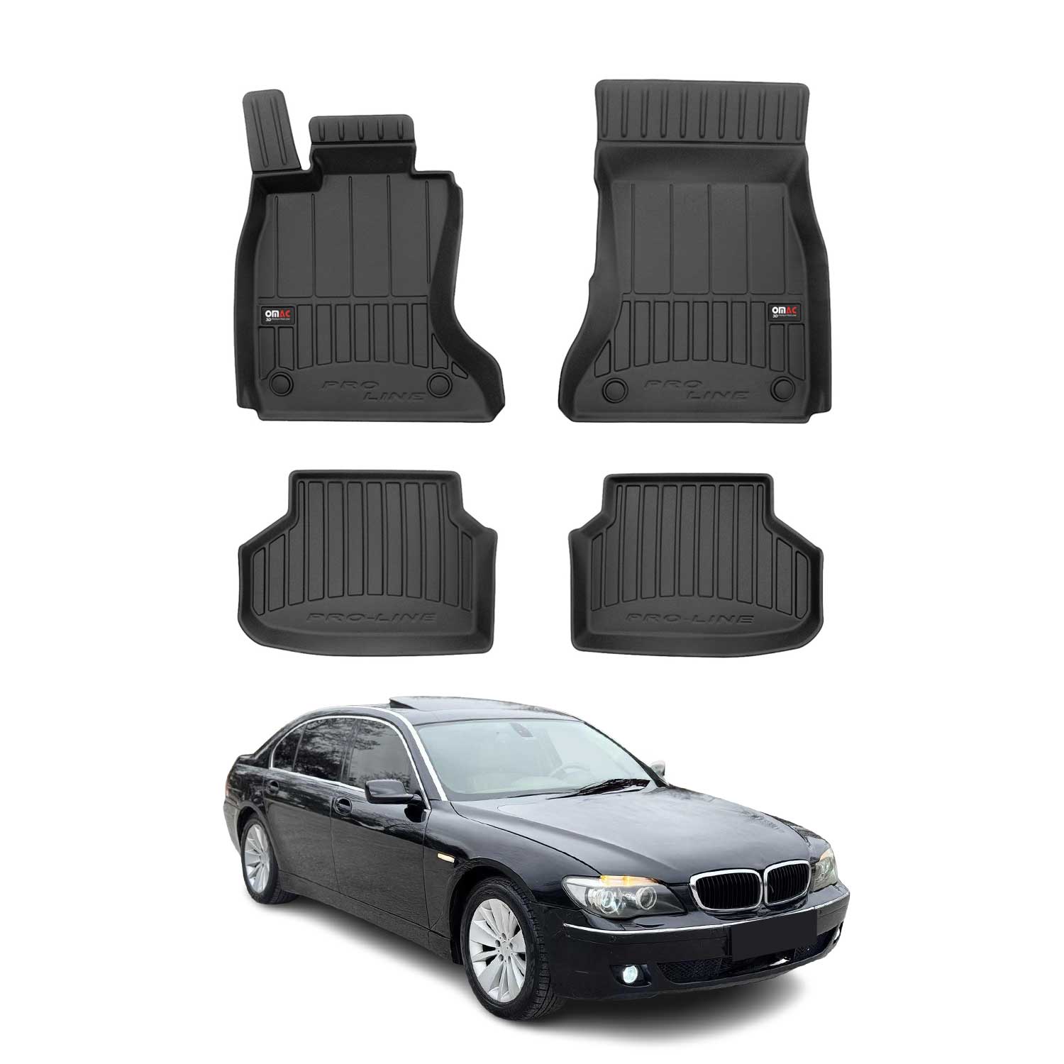 2009-2015 BMW 7 Series F01 Short Sedan Premium Floor Mats Liners Full Set All Weather Heavy Duty