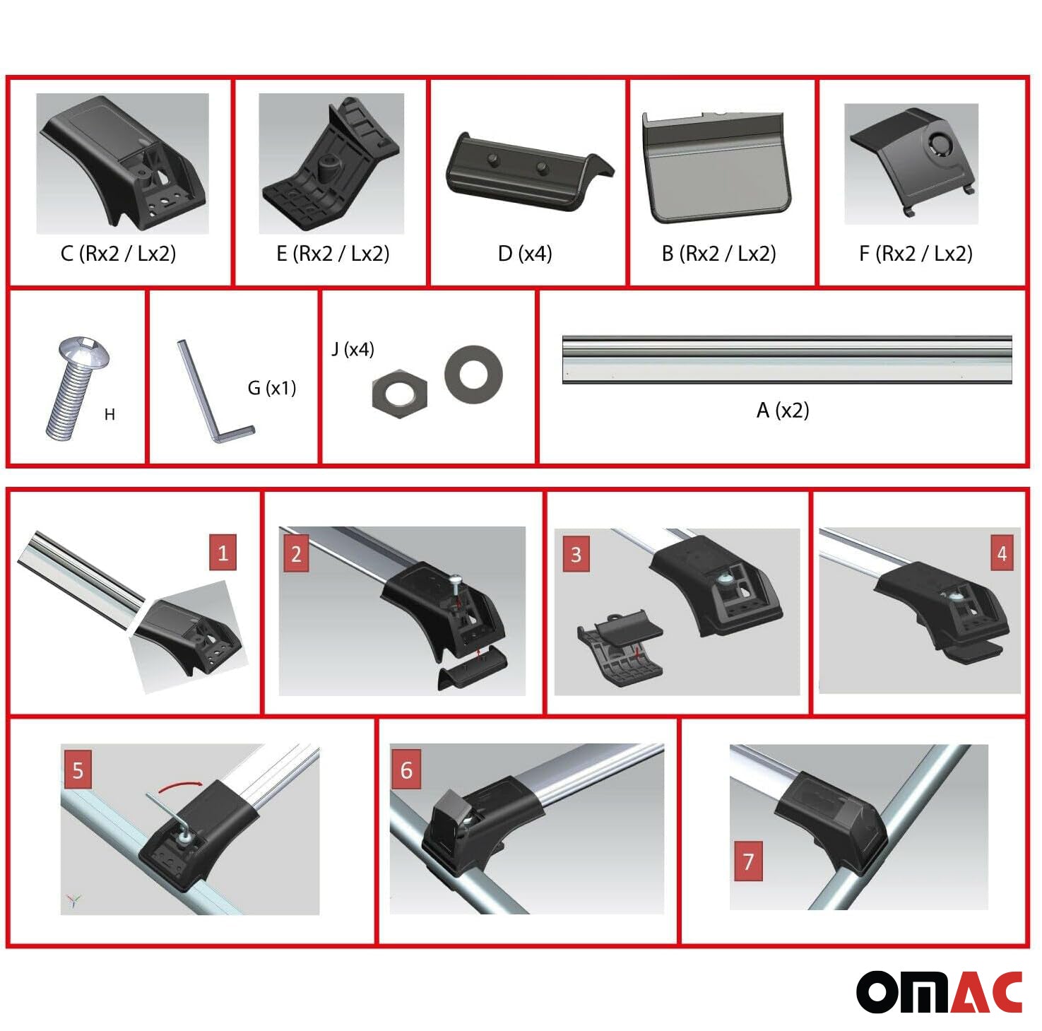 2000-2006 BMW X5 E53 Roof Rack Cross Bars Silver