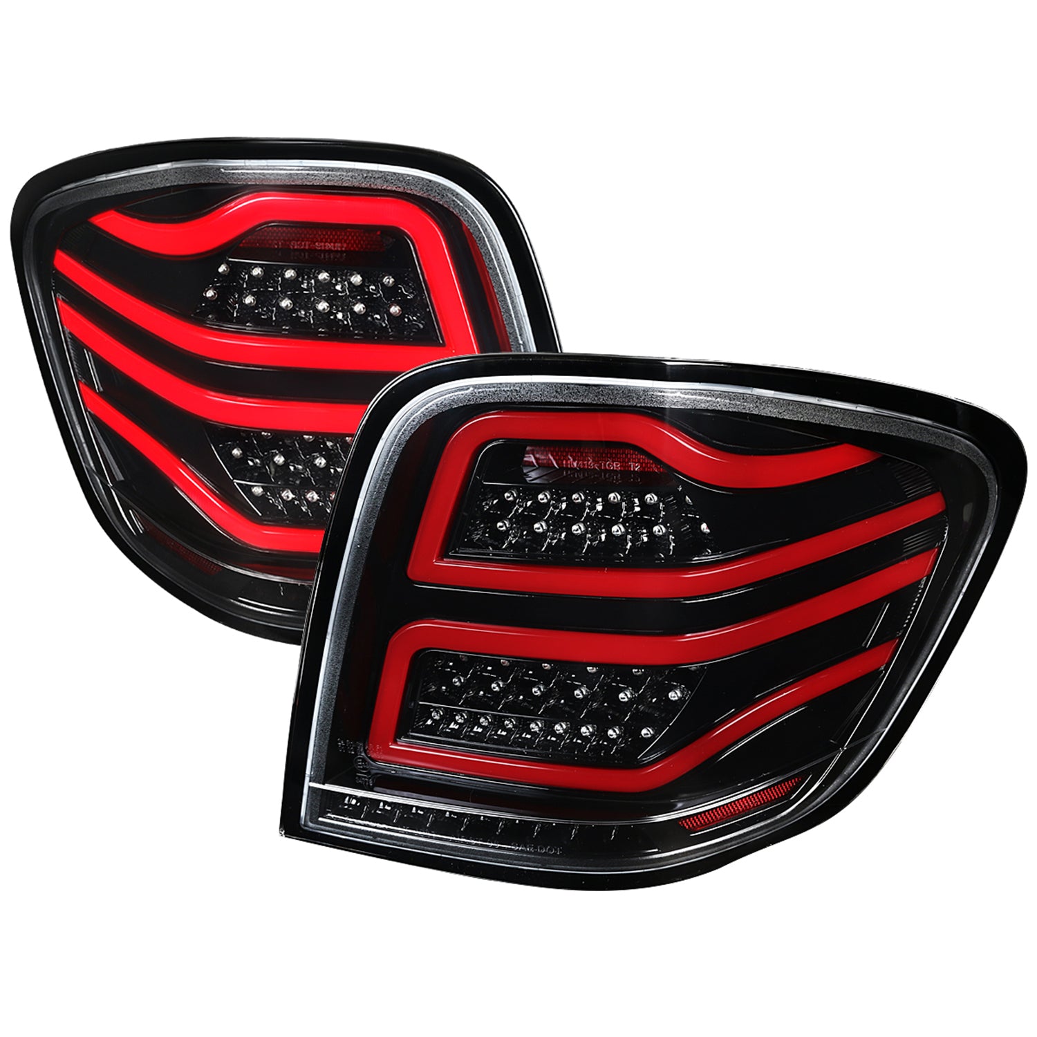 2006-2011 Mercedes Benz W164 ML Class LED Tail Lights Jet Black/Clear Lens