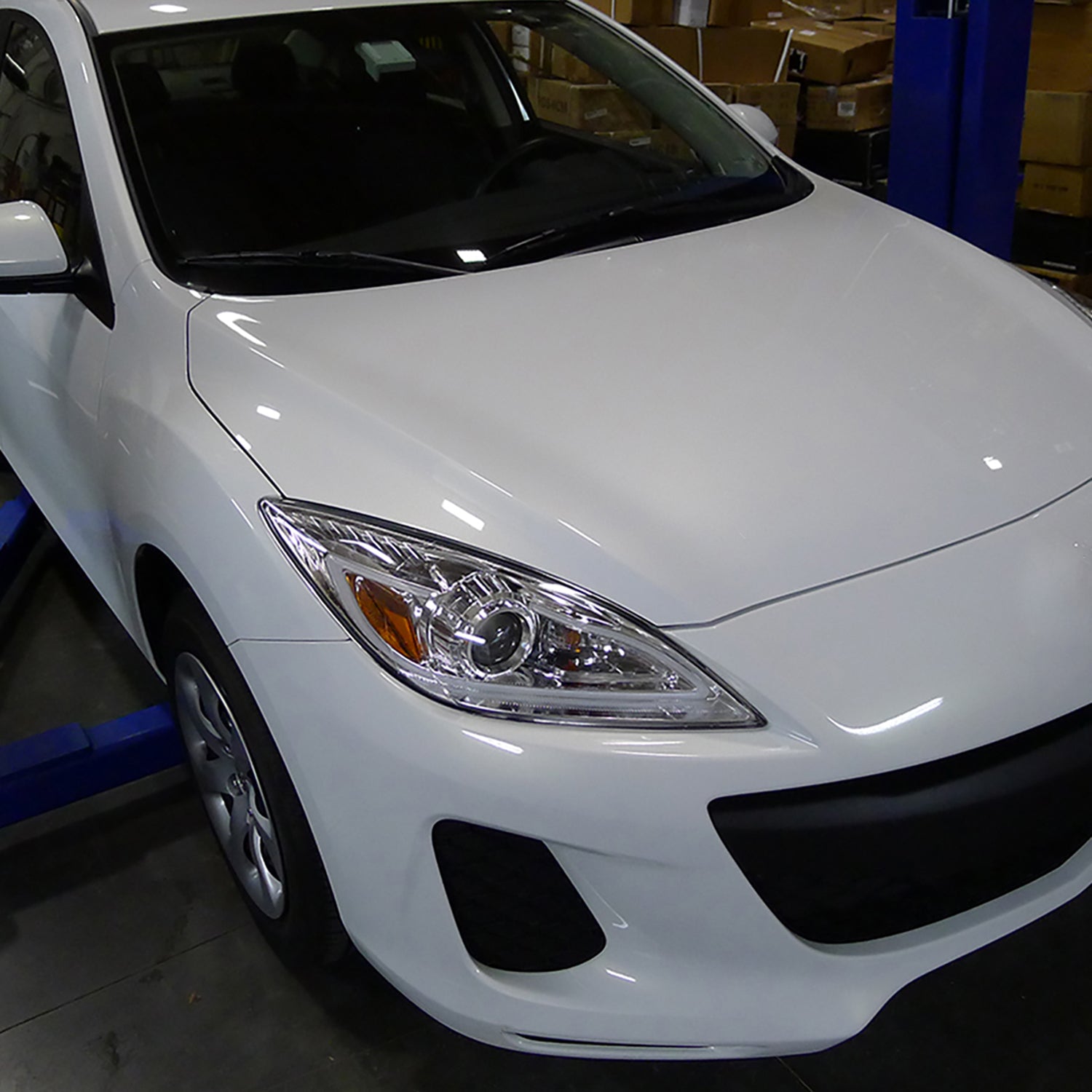 2010-2013 Mazda 3 Projector Headlights w/ LED Light Strip Chrome/Clear Lens