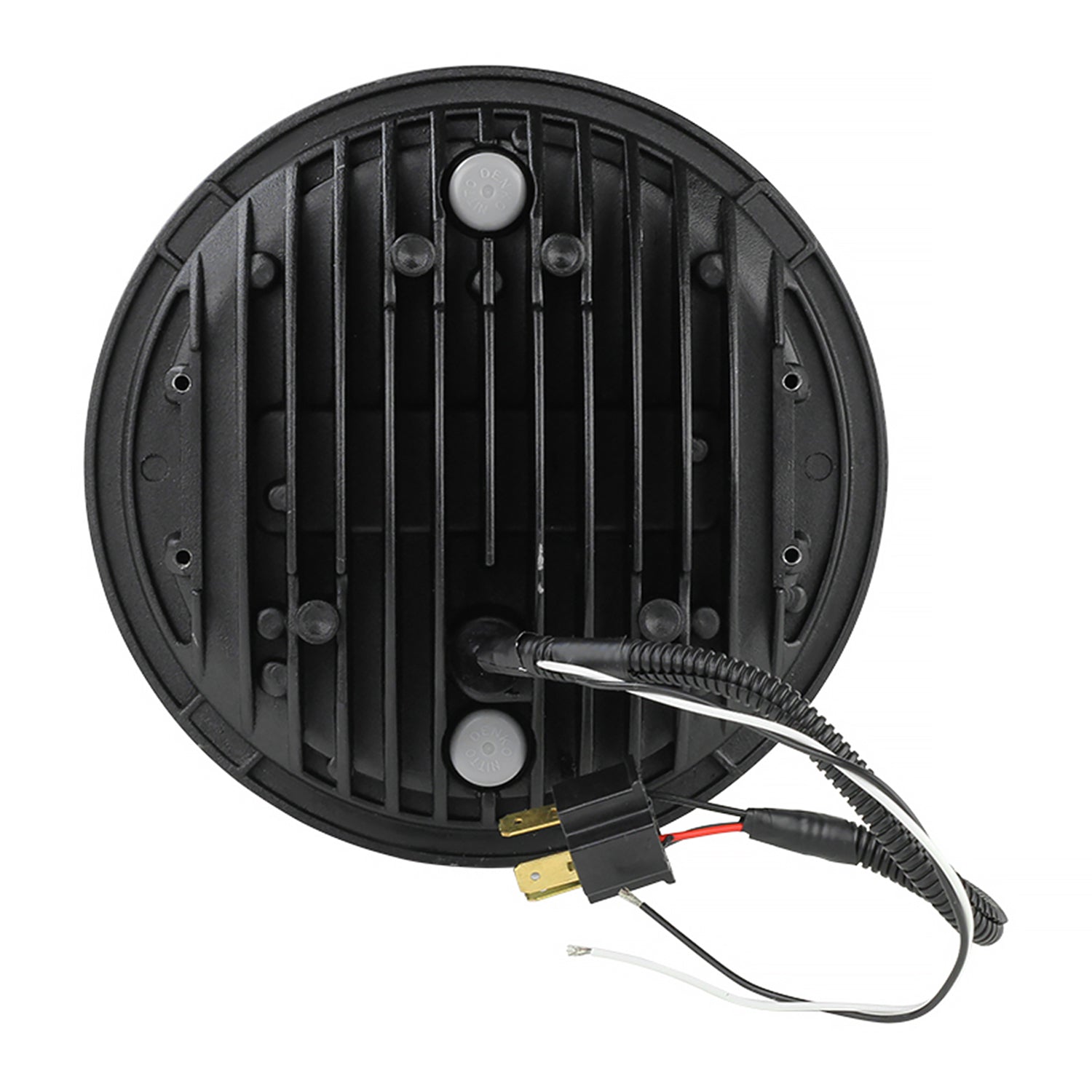 Universal 7" Round Cree LED Blue Rim Halo Projector Headlight - 1PC Matt Black