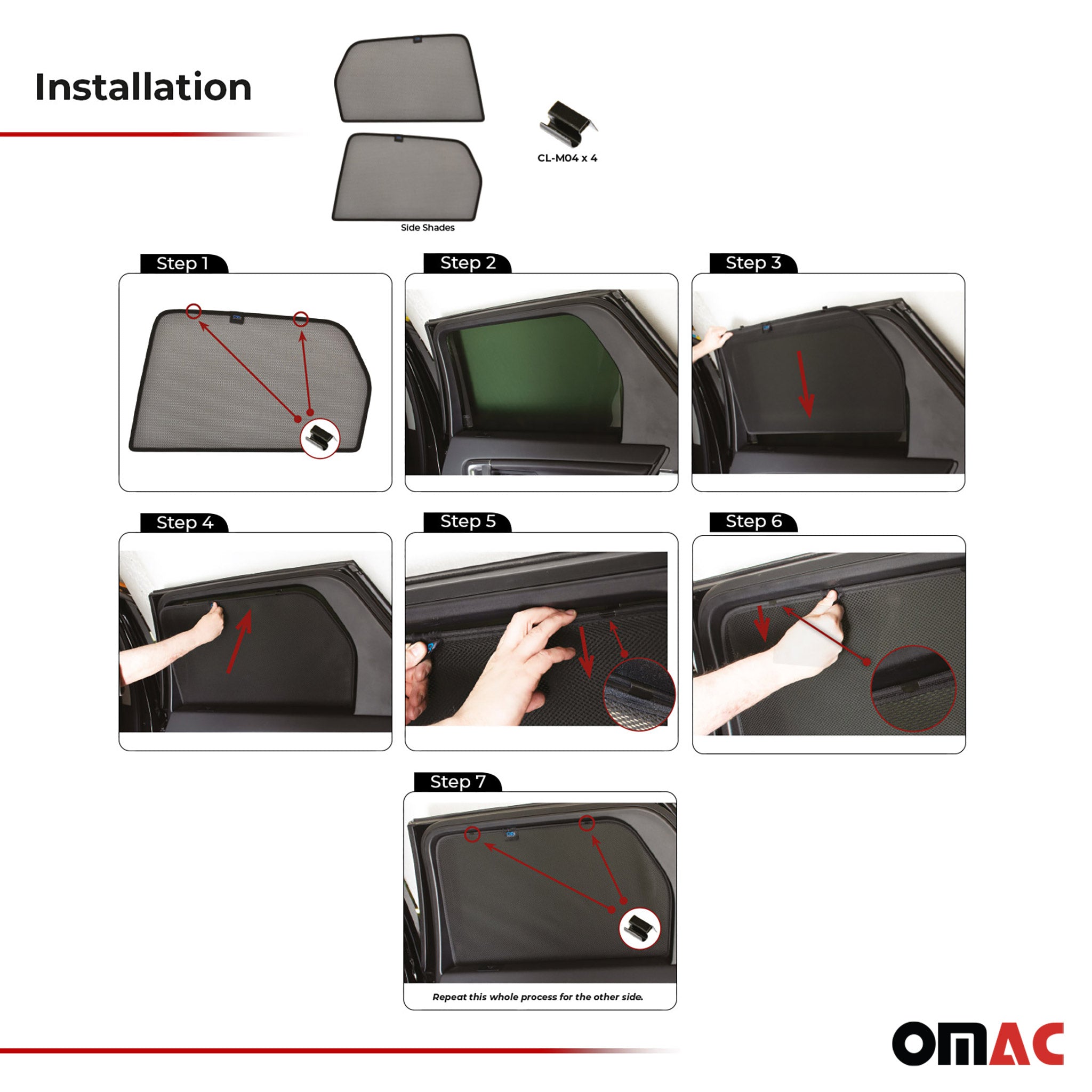 2015-2019 Land Rover Discovery Sport Side Rear Window Curtain Mesh Black 2Pcs