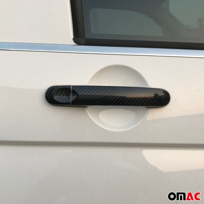 Car Door Handle Cover Protector for VW Caddy 2003-2015 Carbon Fiber Black 6 Pcs