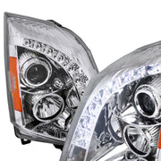 2008-2014 Cadillac CTS Projector Headlights w/LED Light Strip Chrome/Clear
