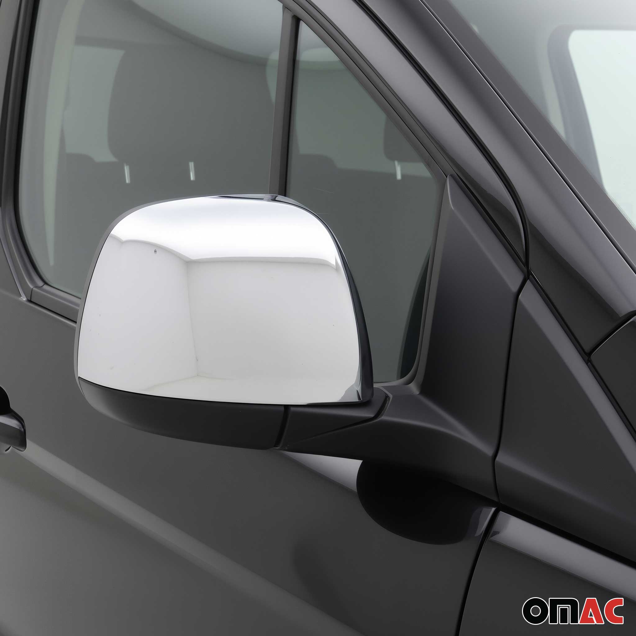 2014-2019 Ford Transit Connect Pre-FL Side Mirror Cover Caps Chrome Silver 2 Pcs