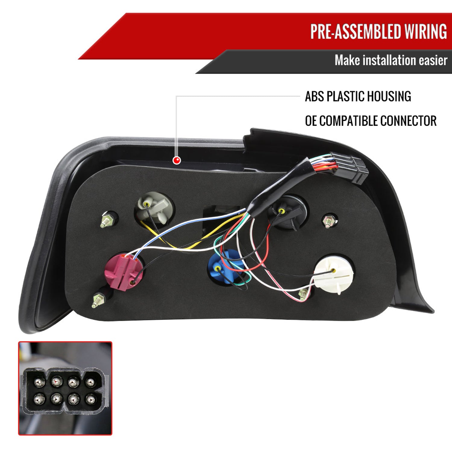 1992-1998 BMW E36 3 Series Coupe/Convertible Tail Lights Chrome/Red Clear Lens