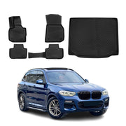 2018-2024 BMW X3 G01 Floor Mats & Cargo Liner Full Set All Weather Black
