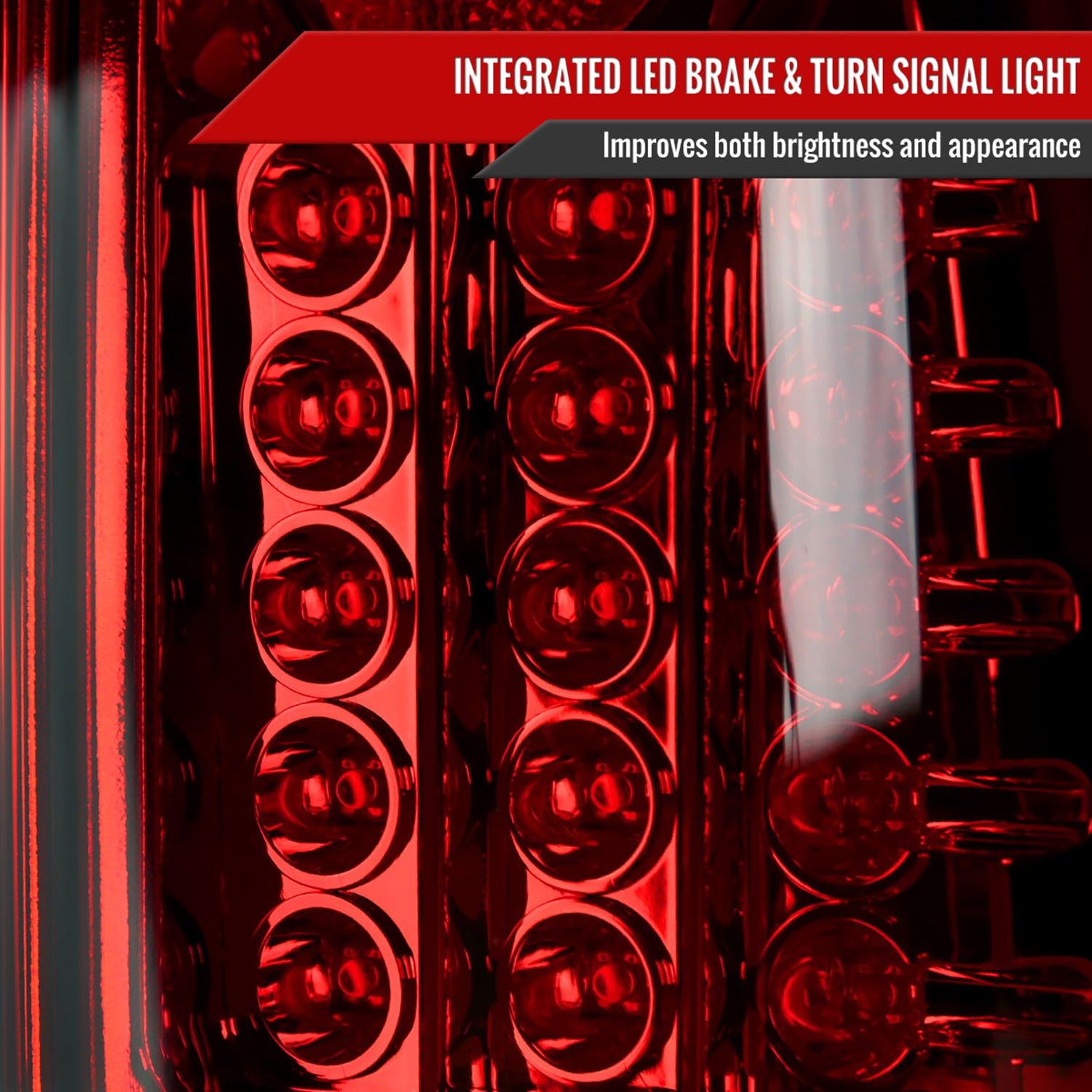 1997-2007 Ford F-150/F-250/350/450/550 Styleside LED Tail Lights Chrome/Red