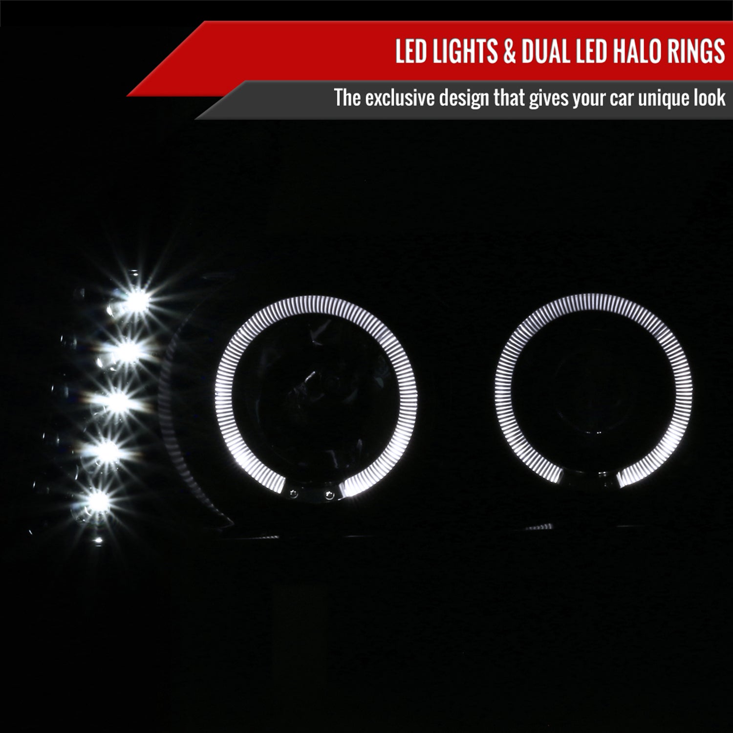 2004-2012 Chevy Colorado/ Canyon Dual Halo Headlights Corner Lights Black