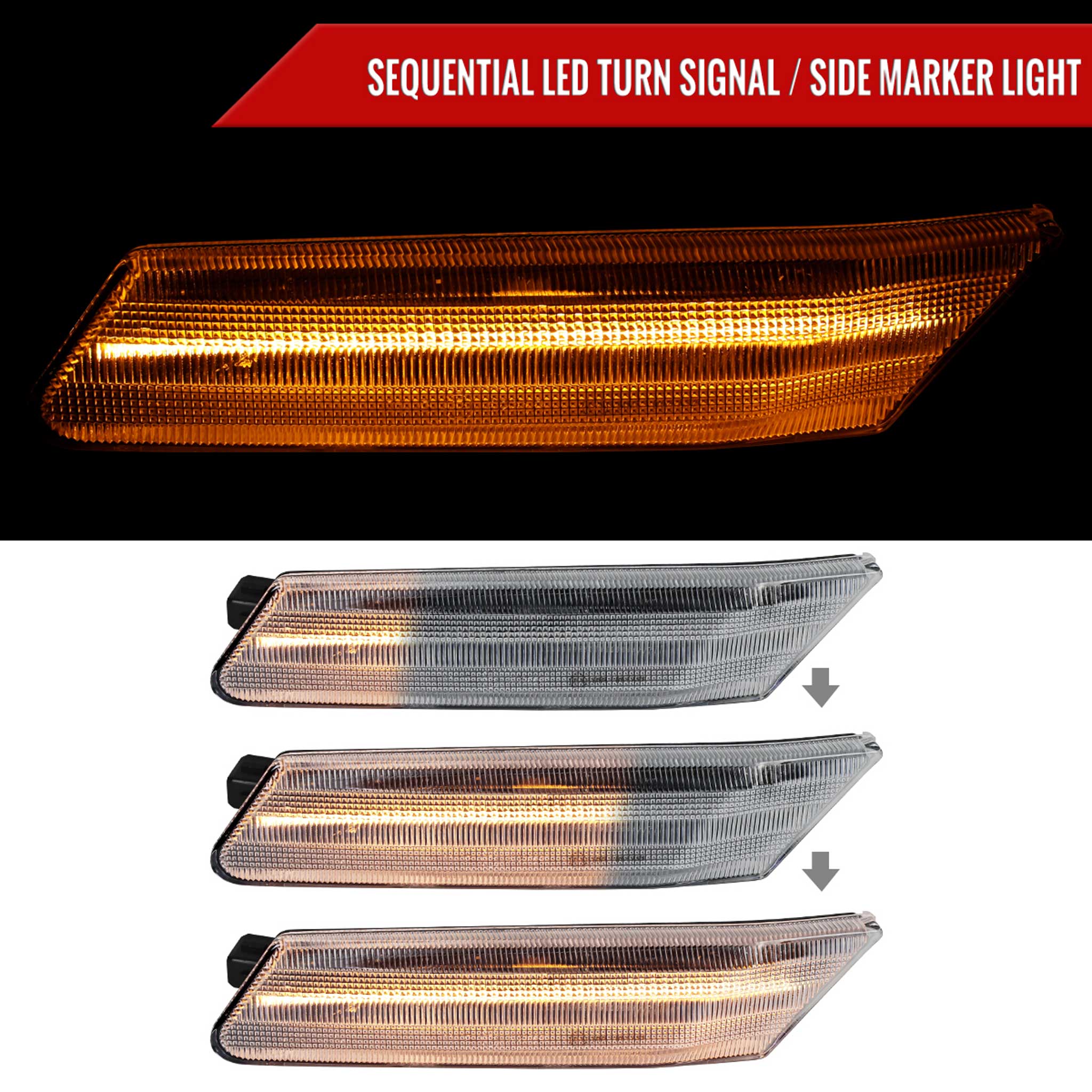 For Porsche 911 997/ 987 987C 2006-2011 LED Turn Signal Clear With Seqential