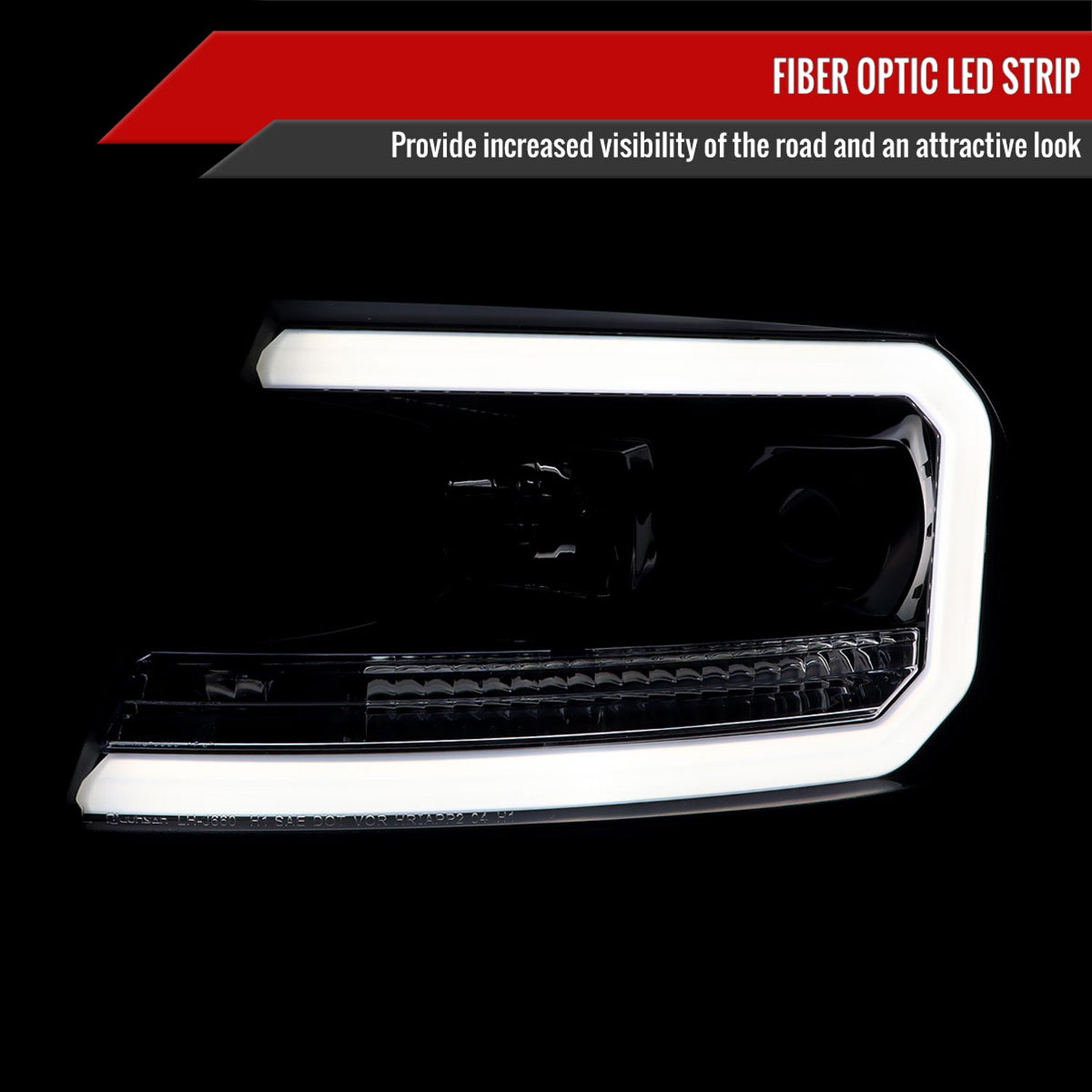2004-2008 Ford F-150/ 06-2008 Lincoln Mark LT LED C-Bar Headlights Black