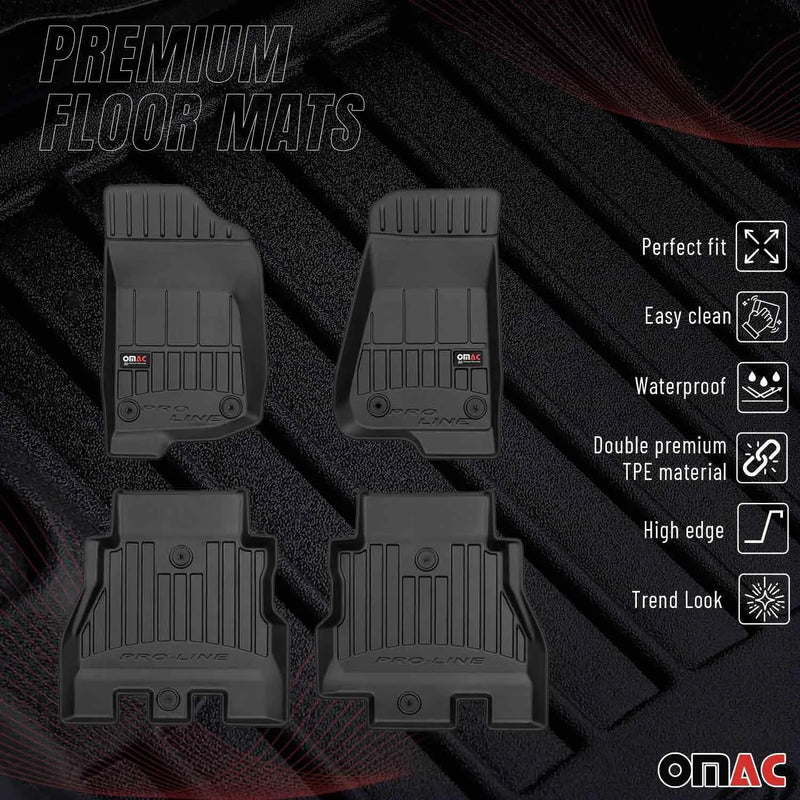 2018-2022 Jeep Wrangler Premium Floor Mats Liners Full Set All Weather Heavy Duty