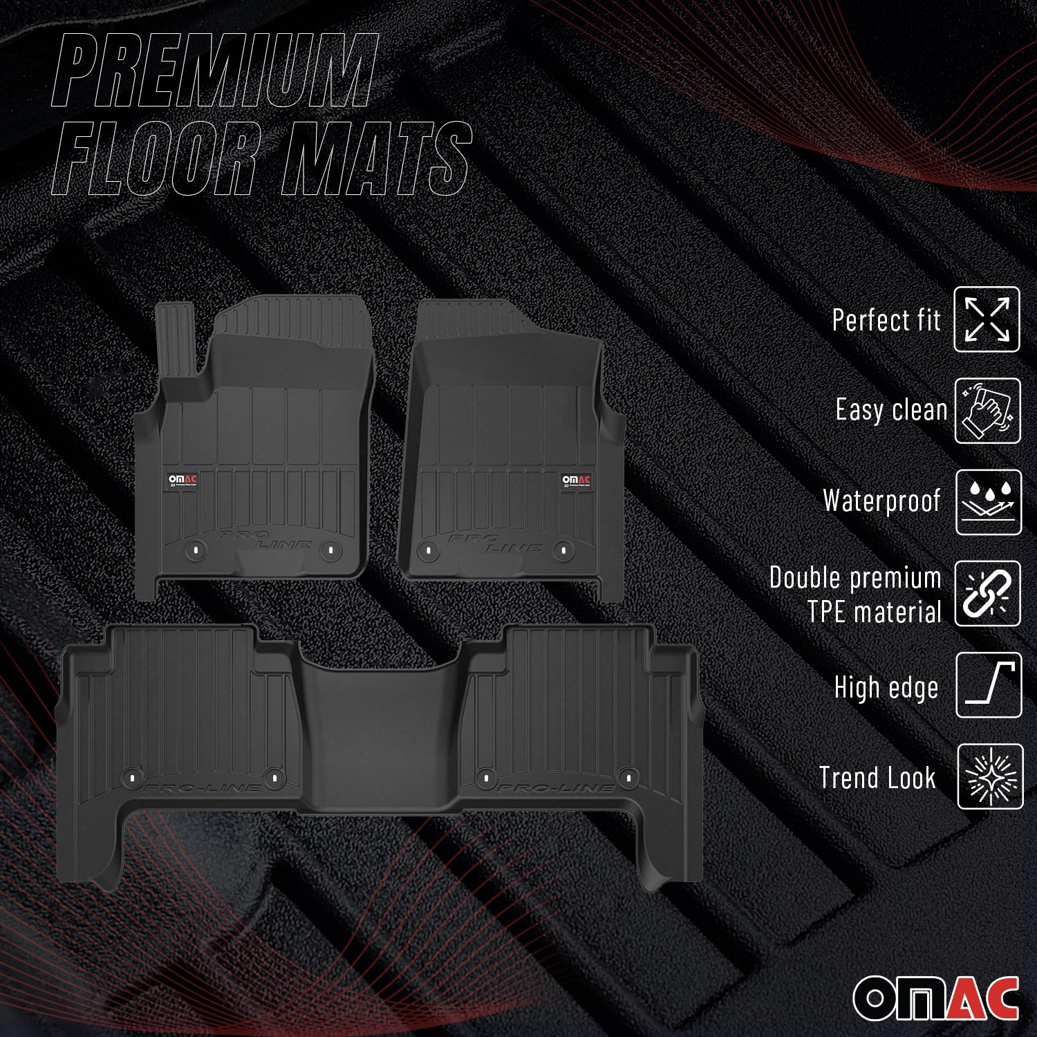 2003-2020 Infiniti QX56 QX80 Premium Floor Mats Liners Full Set All Weather Heavy Duty