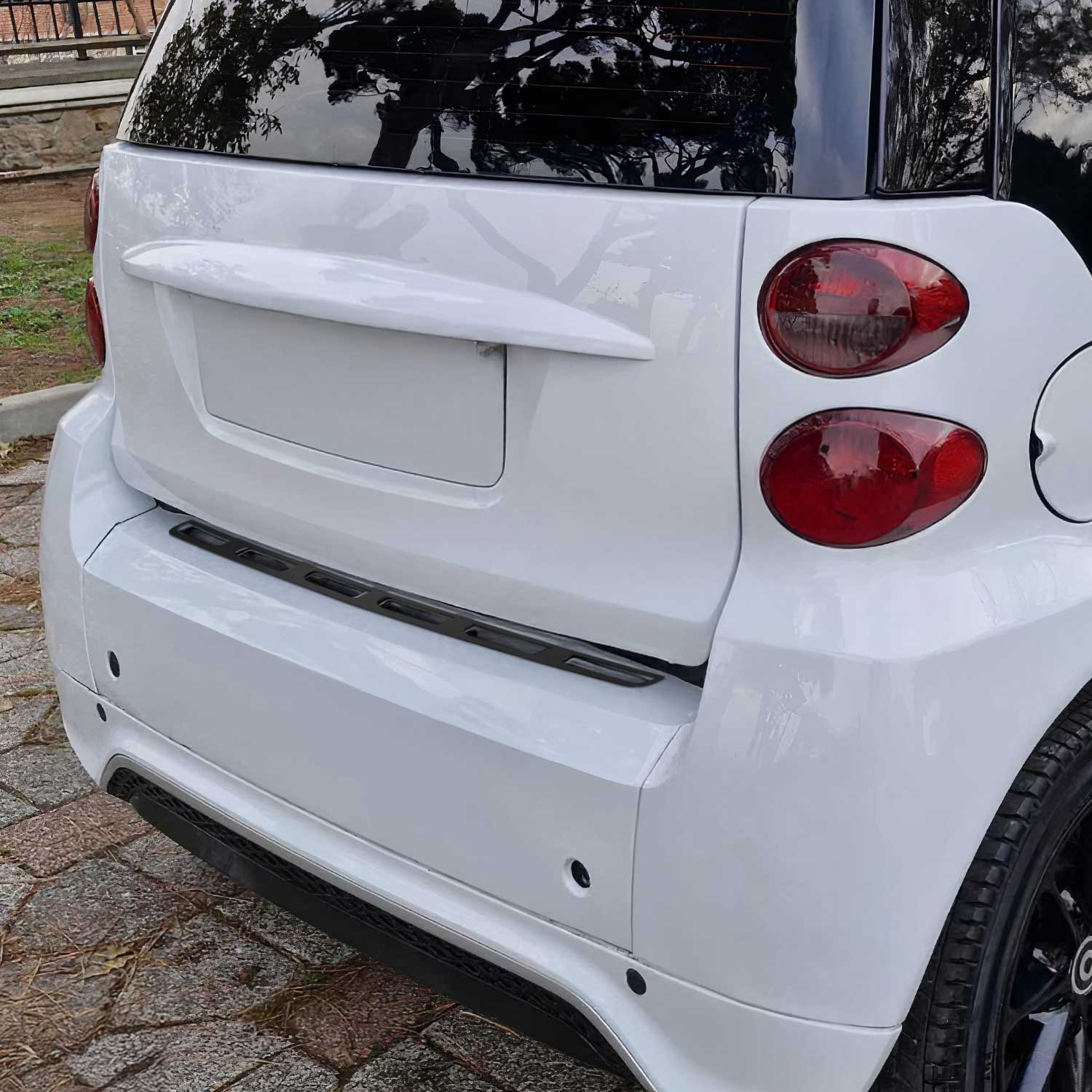 2007-2015 Smart ForTwo Rear Bumper Sill Cover Protector Guard Stainless Steel Dark